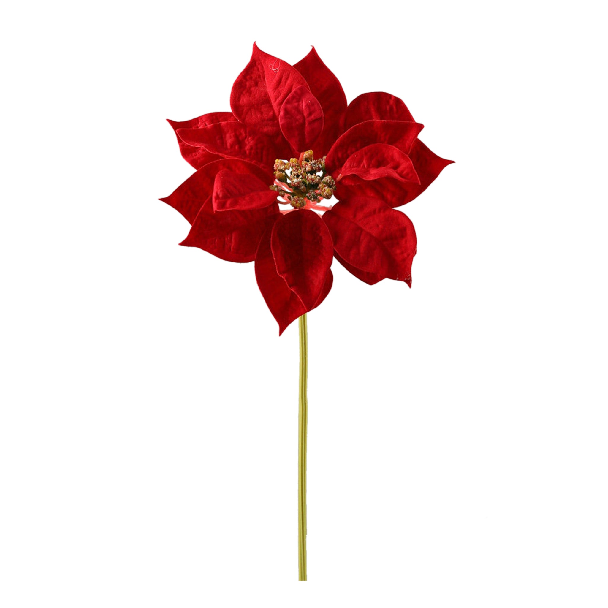 Artificial Red Poinsettia Individual Flowers 12.6"