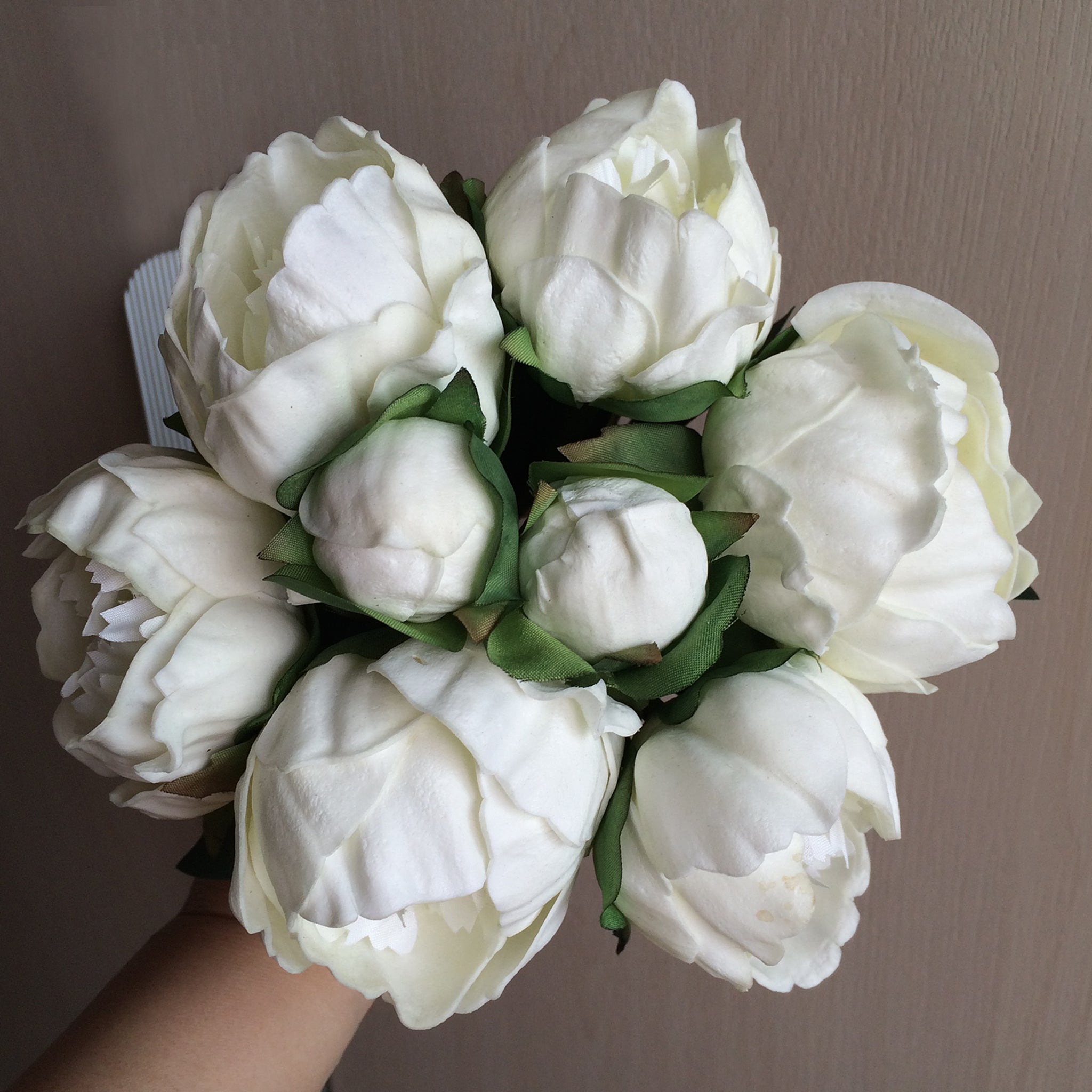 Real Touch Flower White Peony Bouquet for Bridal Flower Table Centerpieces