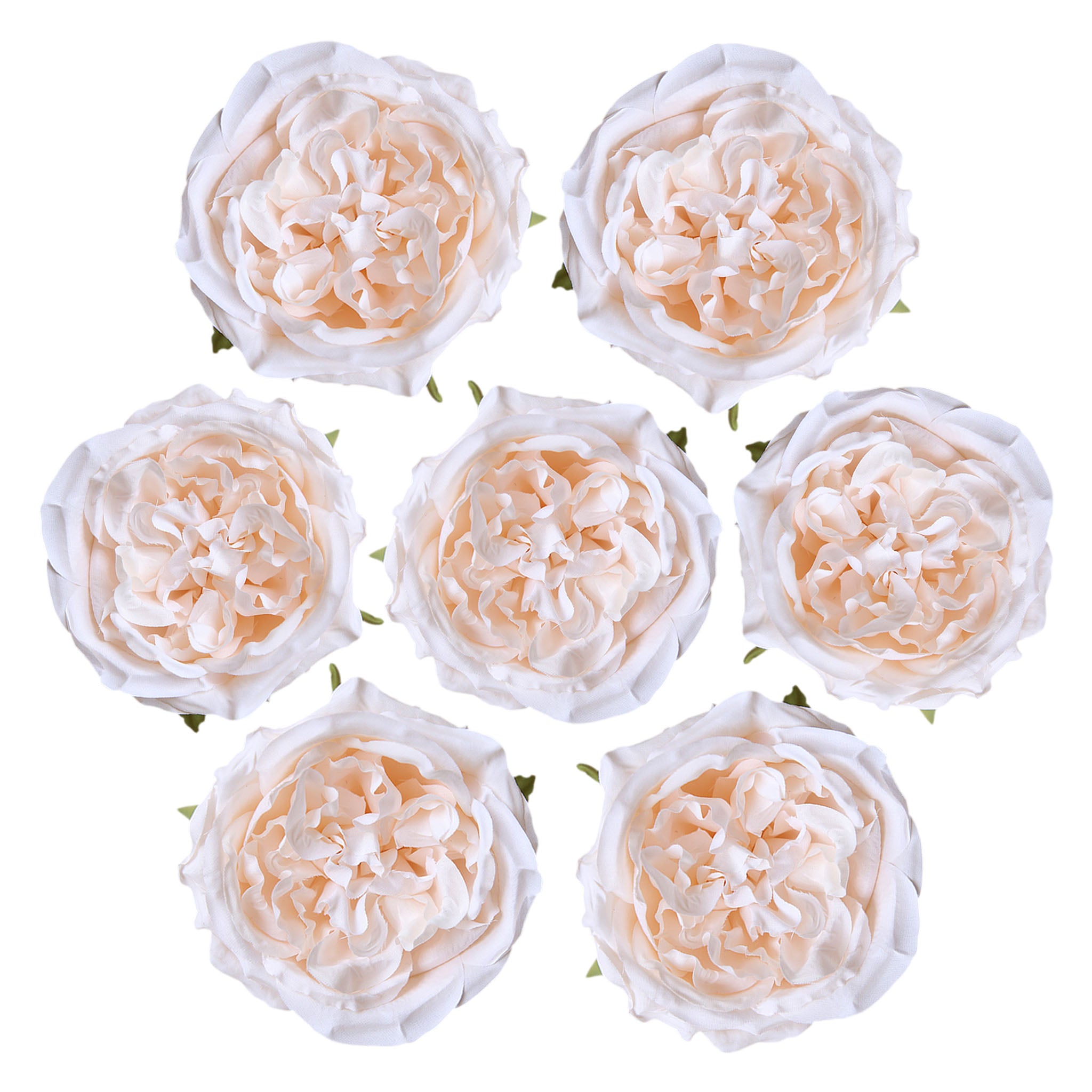 Cabbage Roses Silk Flower Heads 3.9 inch