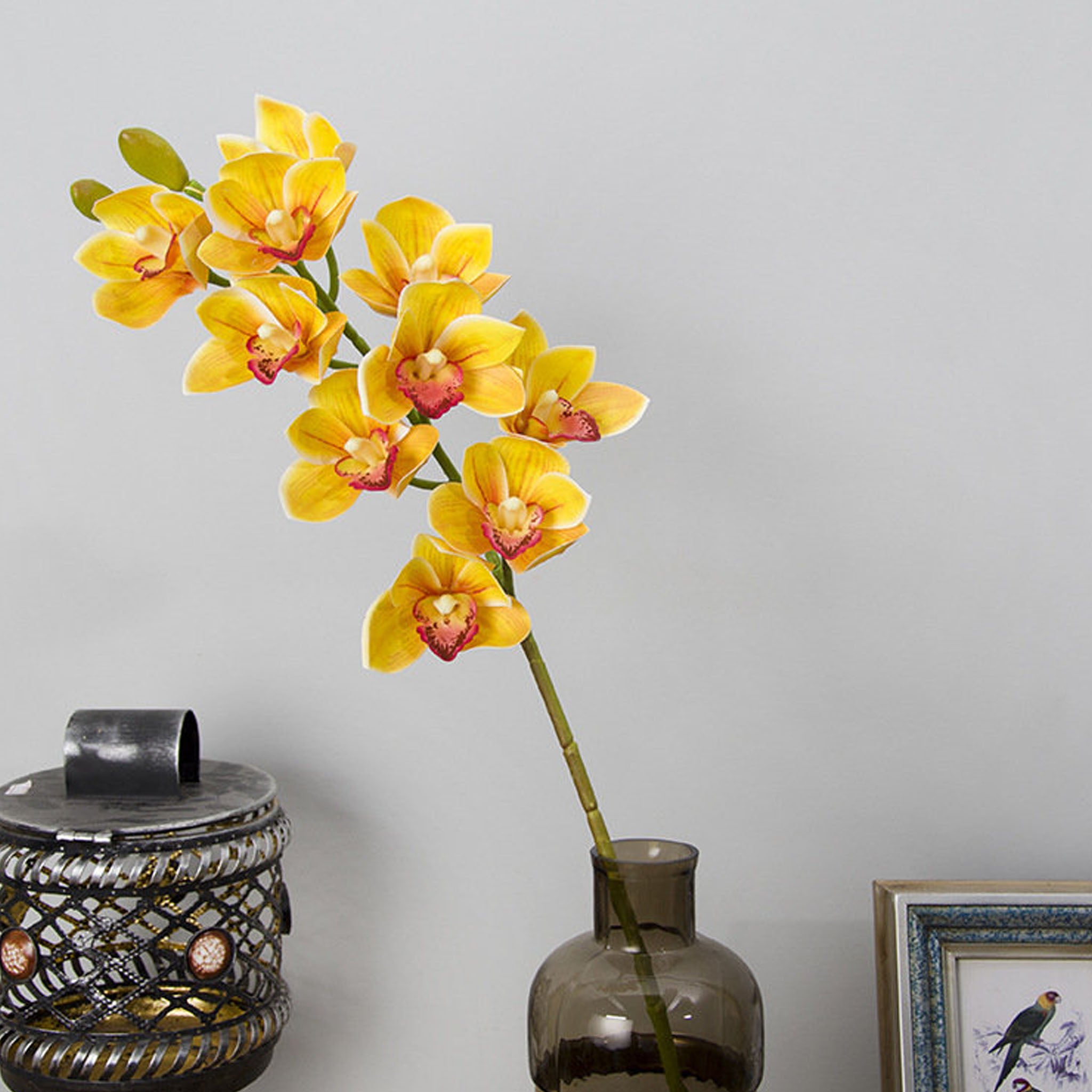 Real Touch 3D Printing Artificial Cymbidium Orchid Flower Latex Flowers