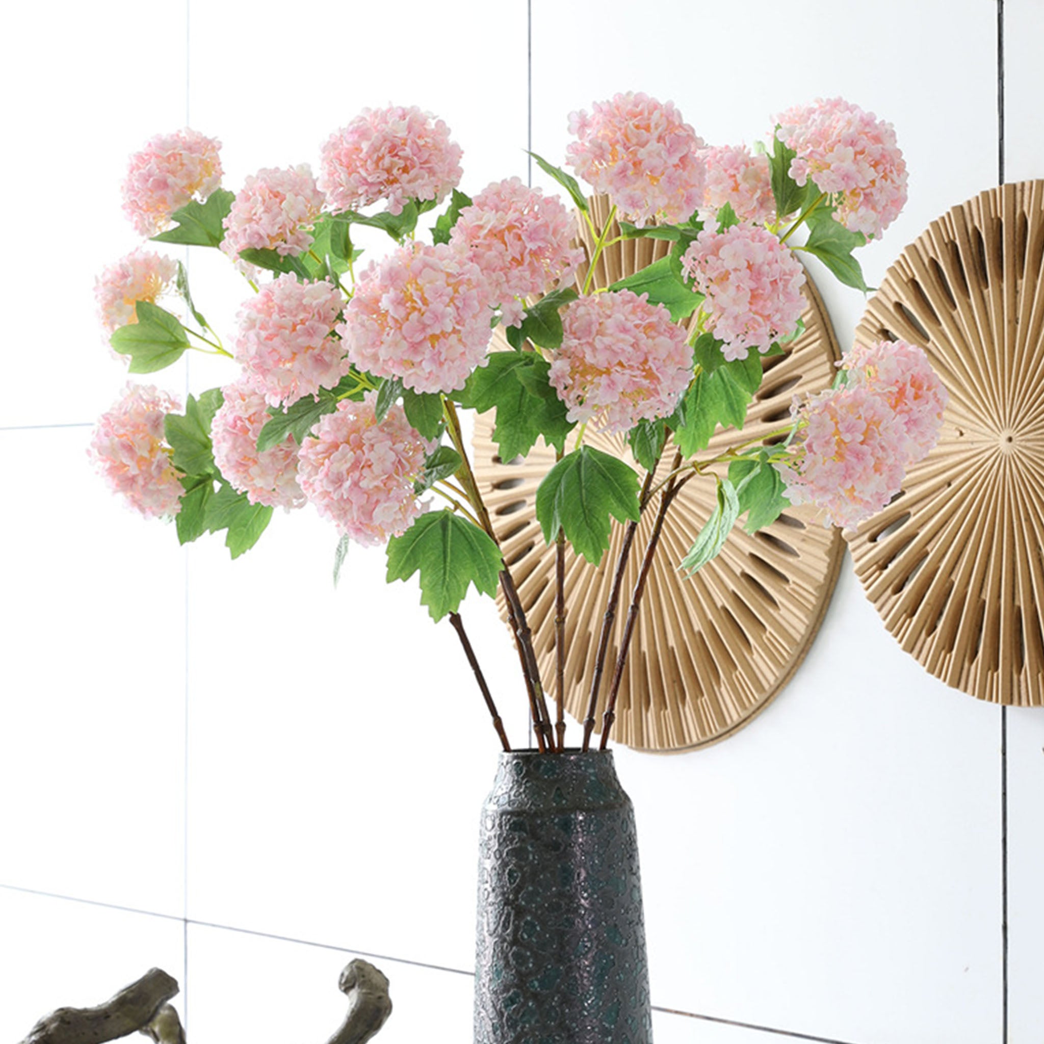 Fake Hydreangea Snowball Flower Spray 32"