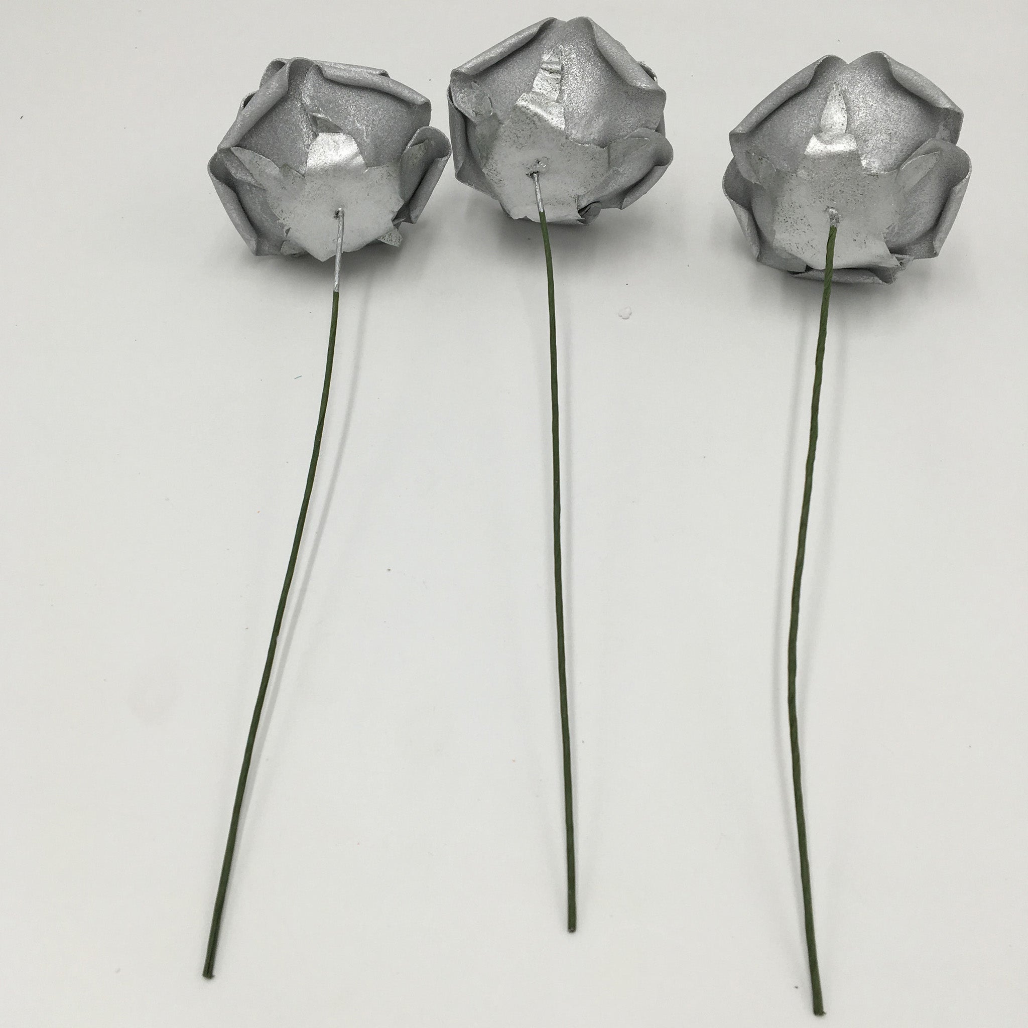 Silver Flower Fake Wedding Flowers Bulk 50 Roses