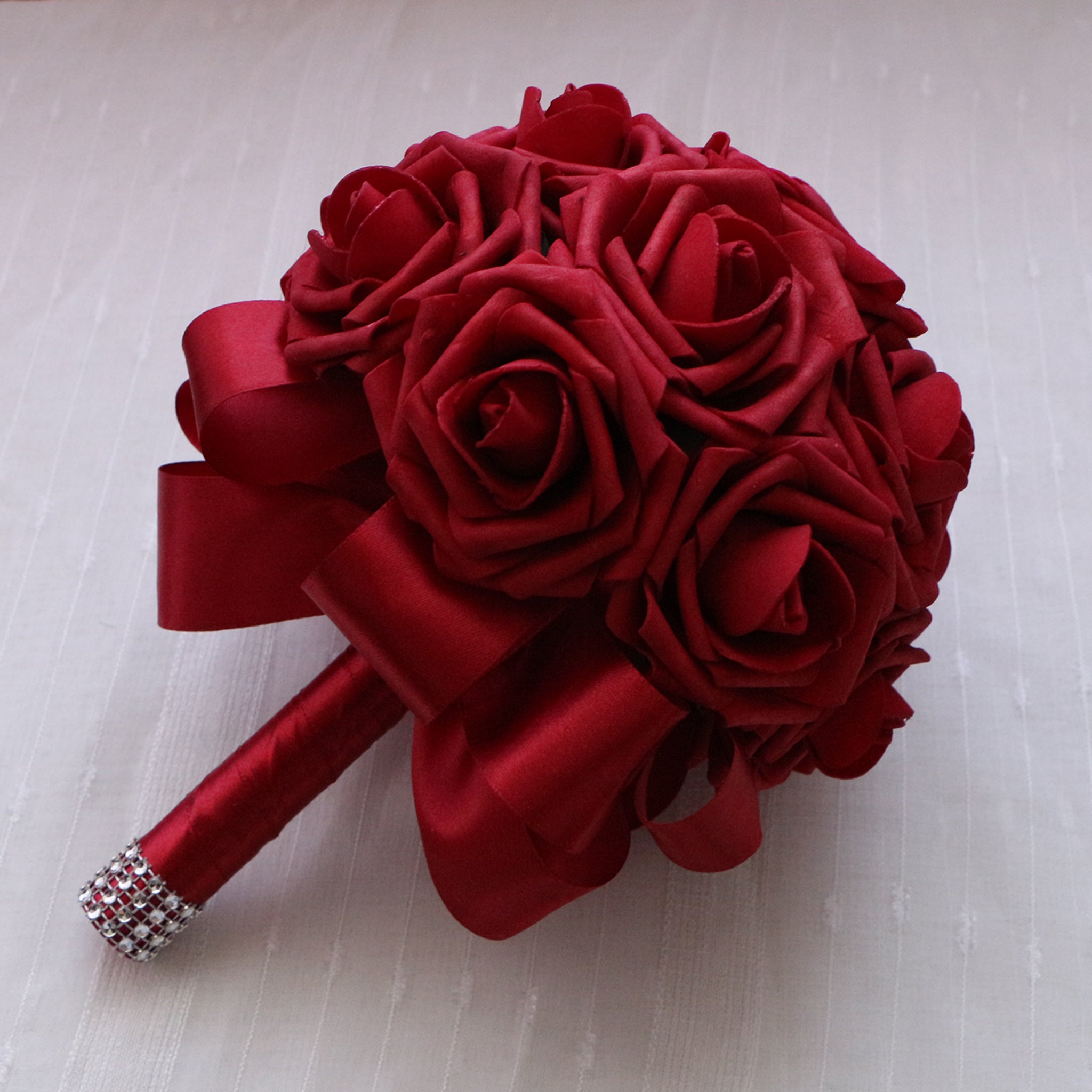 Dark Red White Black Roses Artificial Flower Bouquet