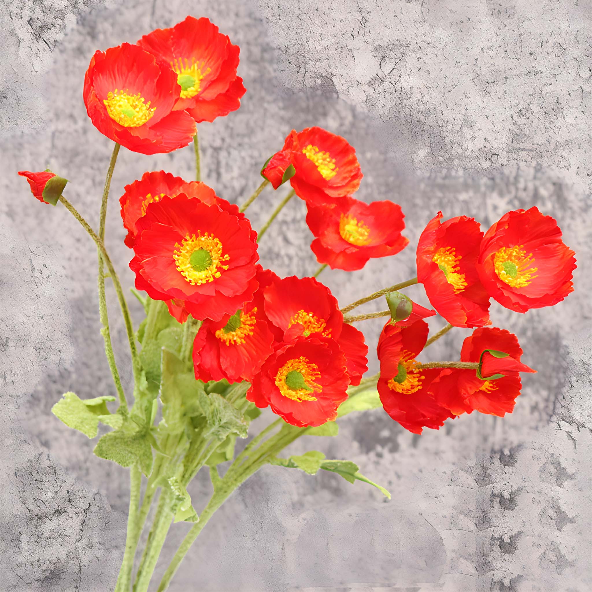Artificial Poppy Flowers Silk Spray Poppies