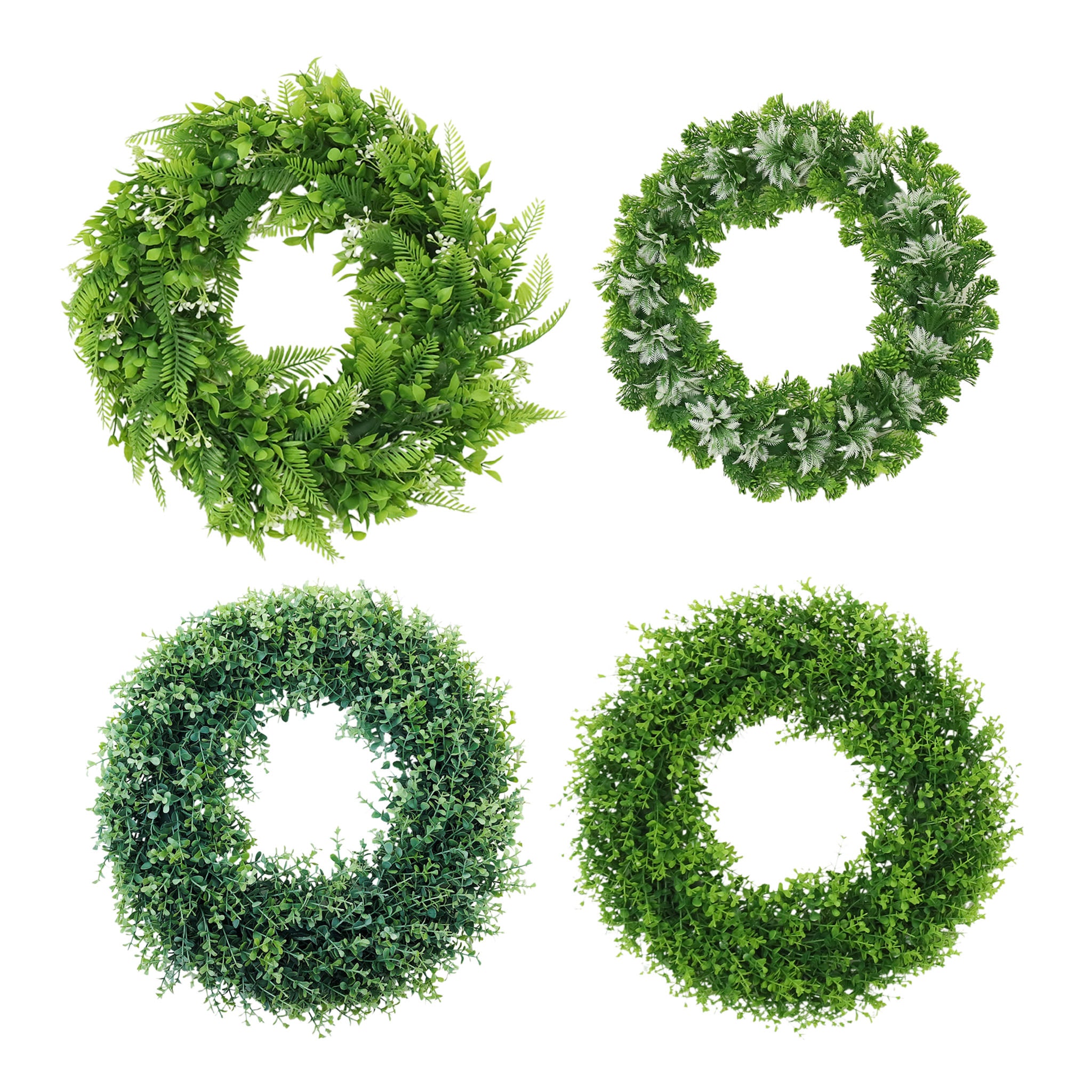Faux Boxwood Wreath 17 inch for Front Door