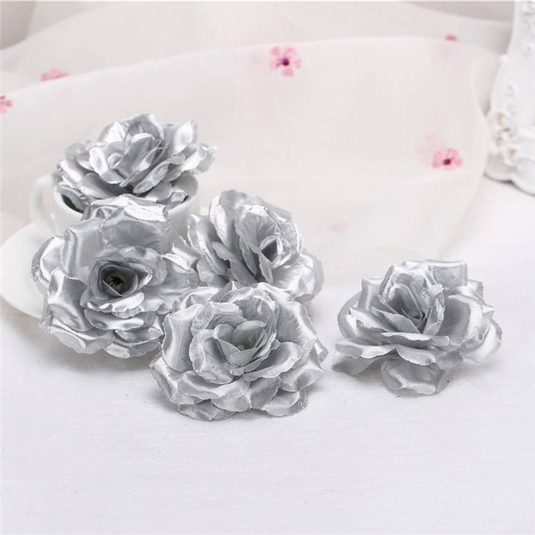 Wholesale Silk Flower Heads Artificial Roses 3 inch 100 Flowers For Flower Ball DIY