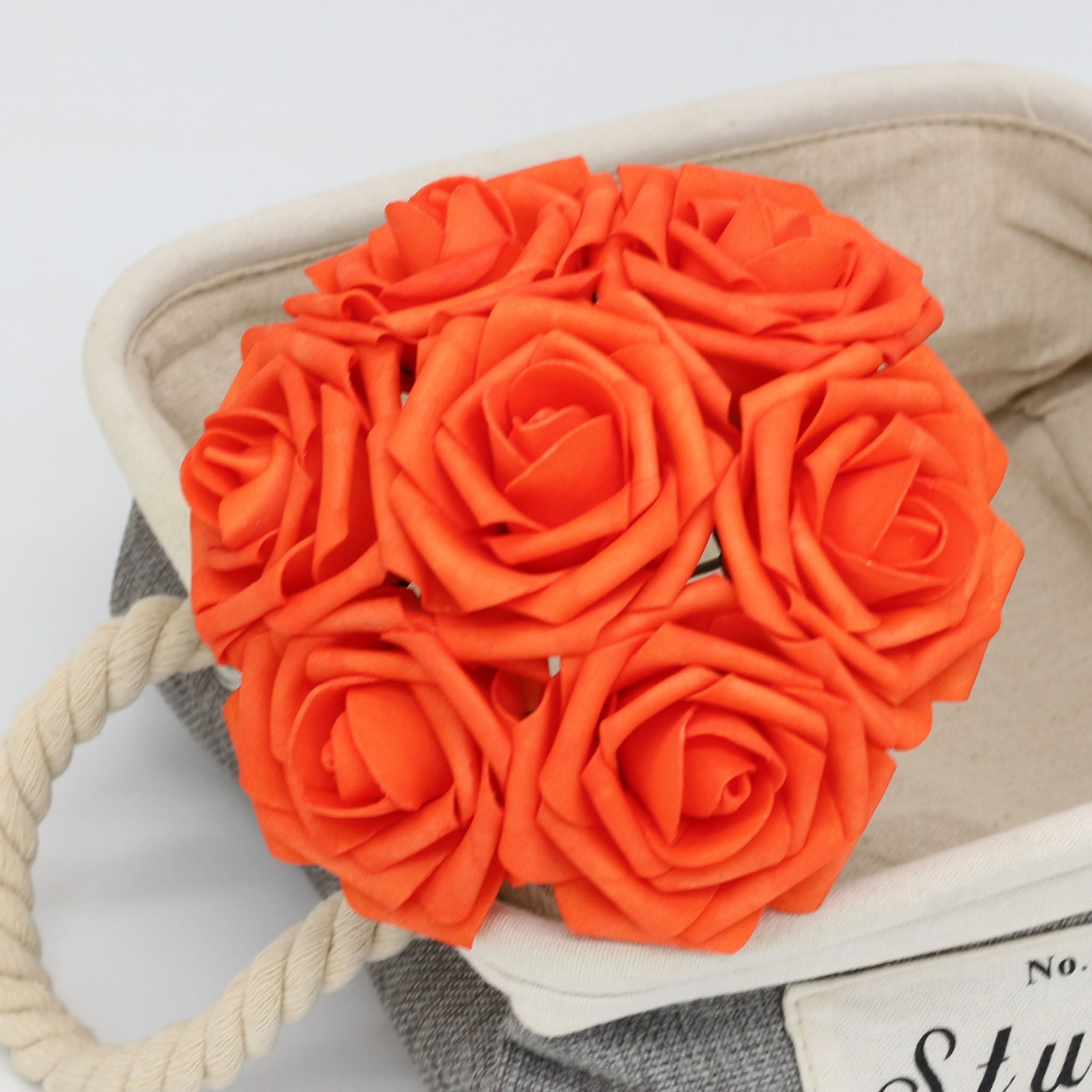 Dark Orange Wedding Flowers Artificial 50 Roses