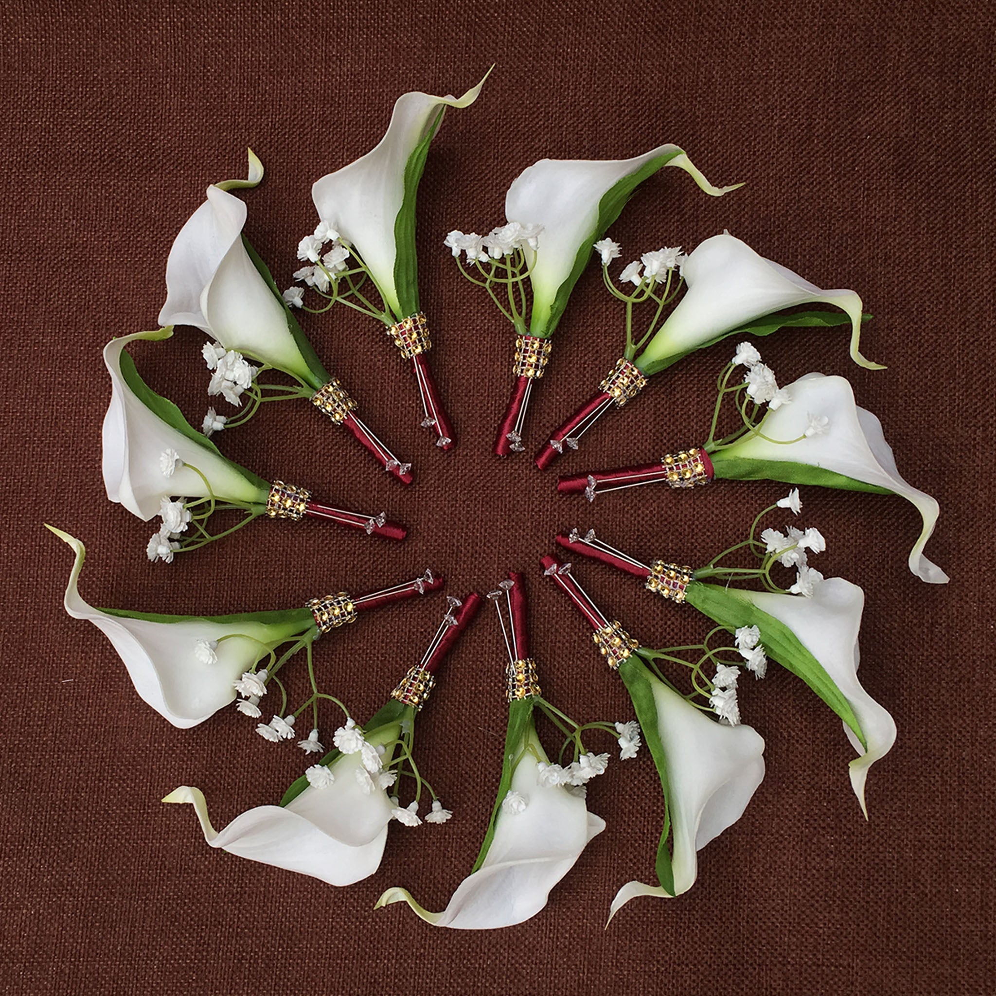 White Flower Bridal Bouquet Fake Calla Lily Bouquets