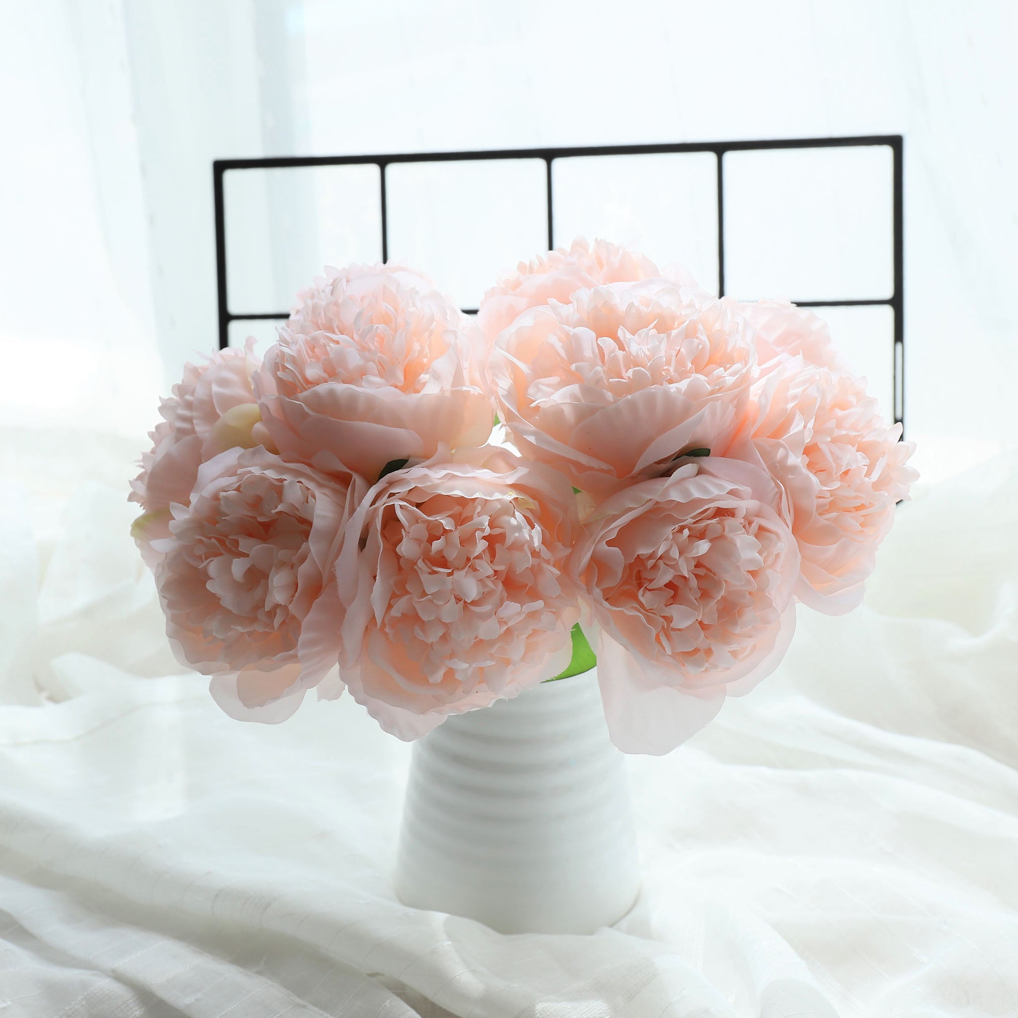 Blush Peony Silk Wedding Flowers Peony Bouquet