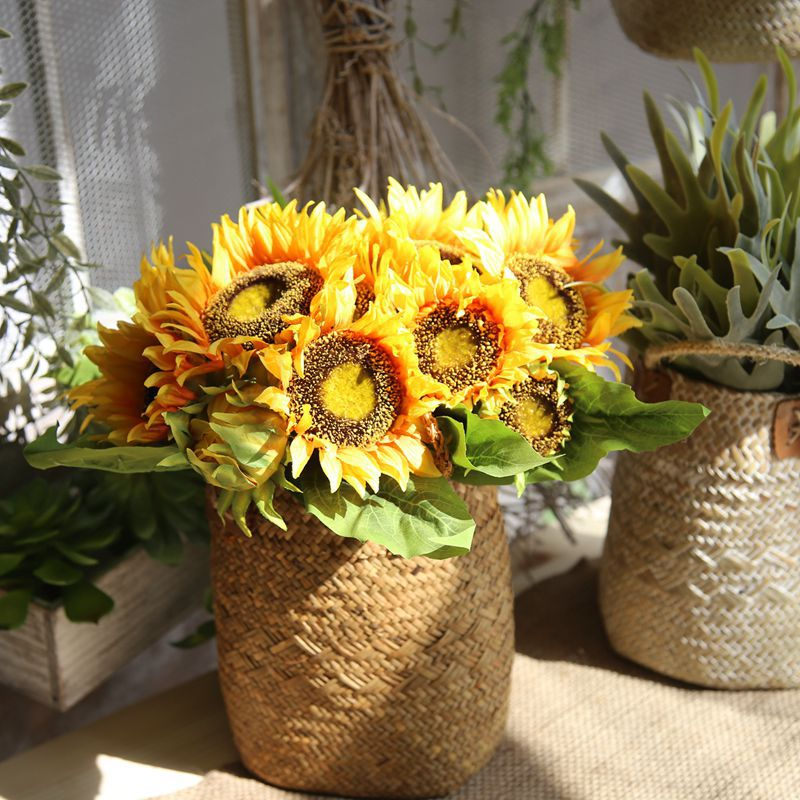 Artificial Sunflower Bouquet for Fall Wedding Bouquet Home Decoration