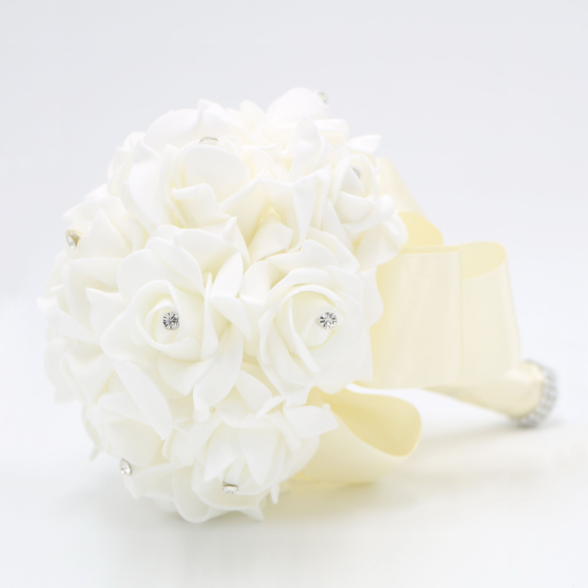Small Bouquet for Bridesmaids Flower Girl Artificial White Flower Bouquet