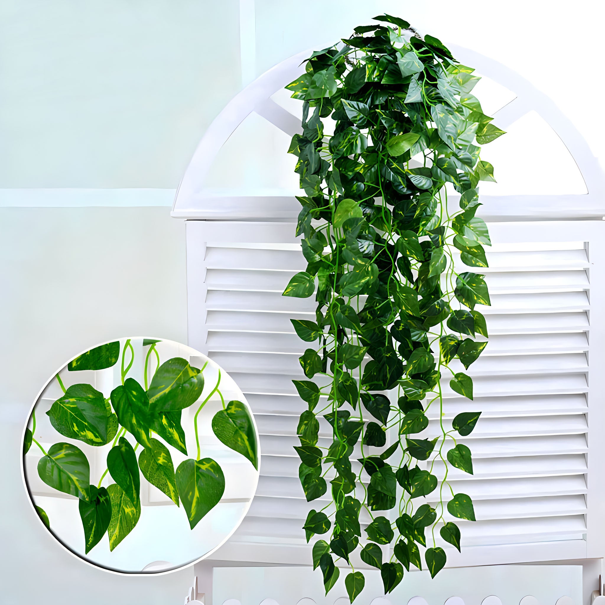 Hanging Plants Fake Leaf Garlands 35"