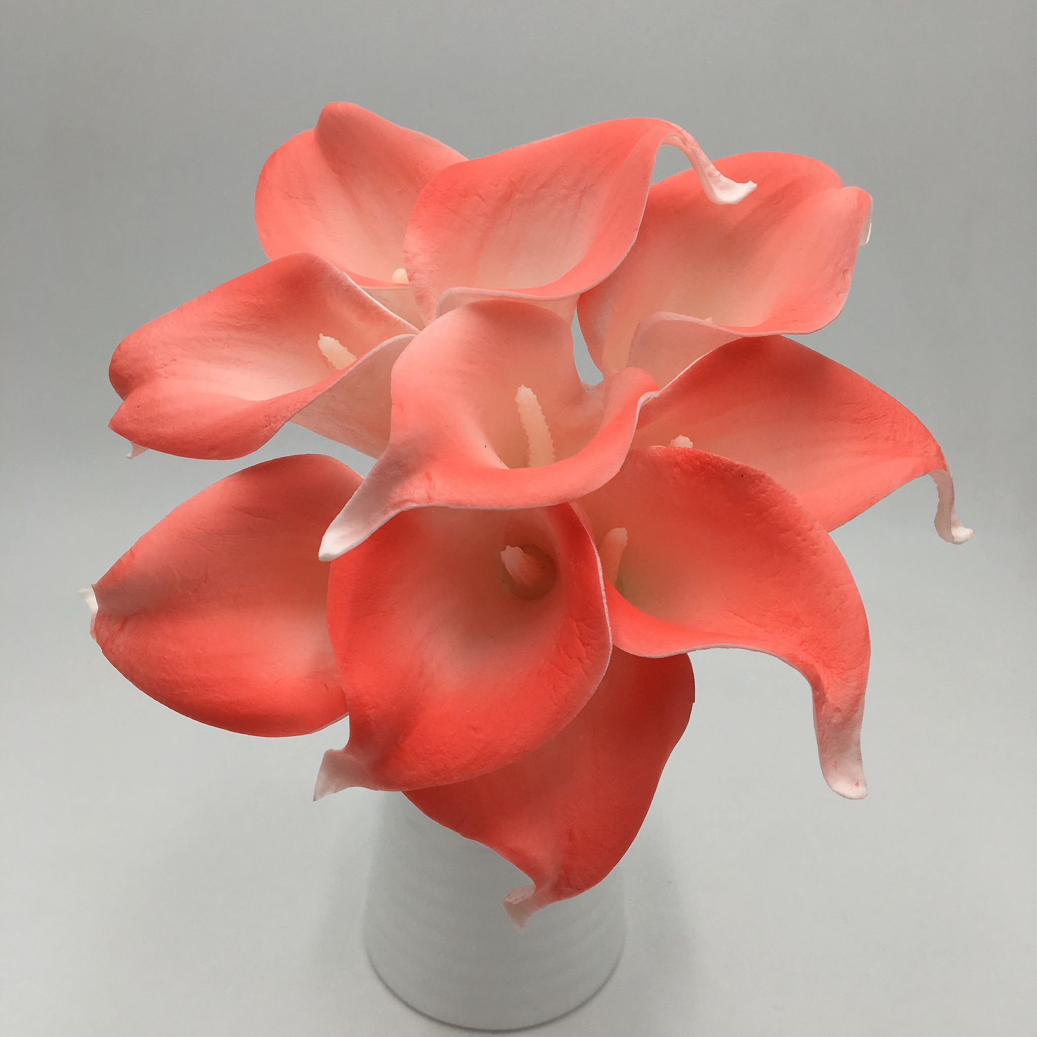 Coral Calla Lily Bouquet Artificial Flowers Wedding