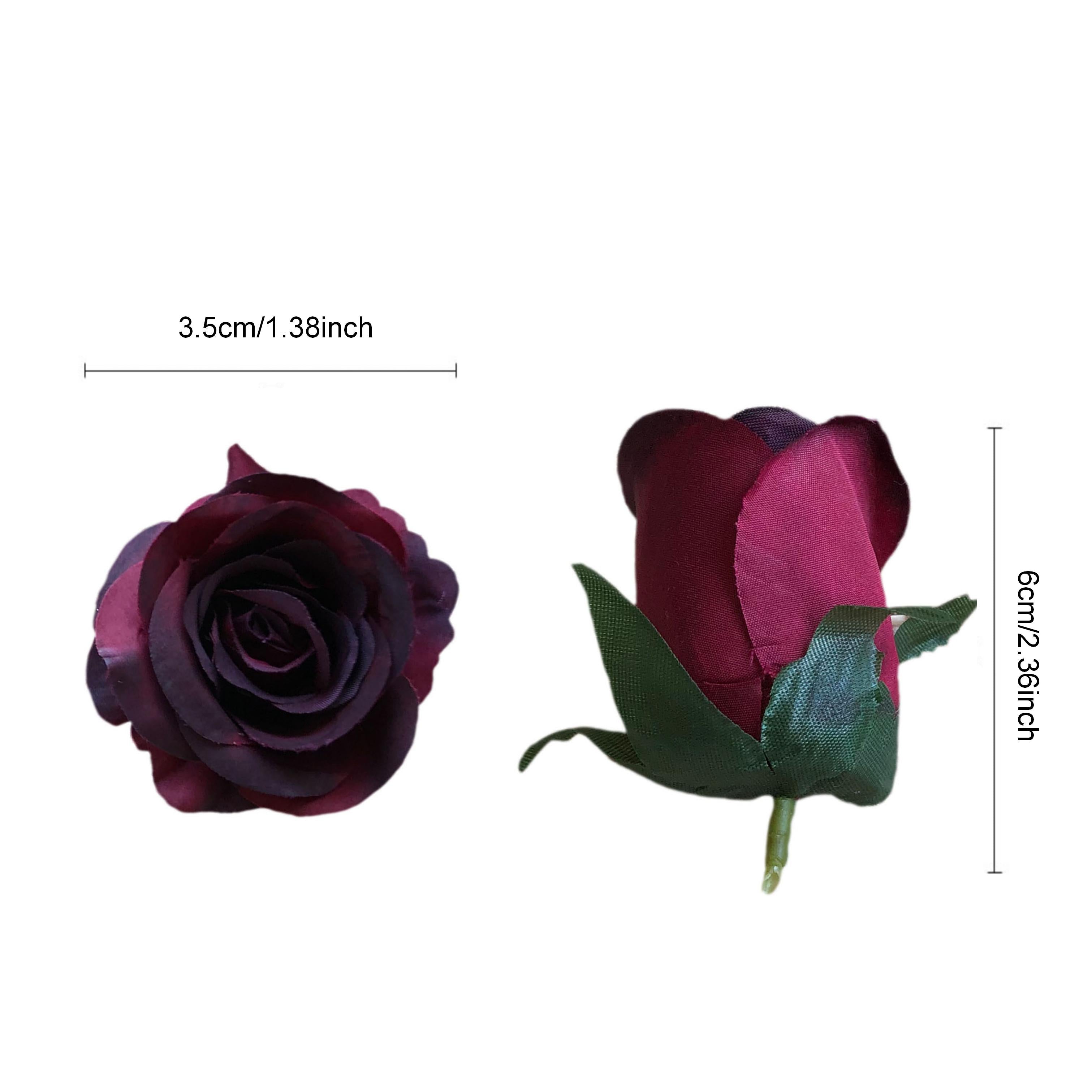 Burgundy Silk Roses Maroon Flowers for DIY Crafts