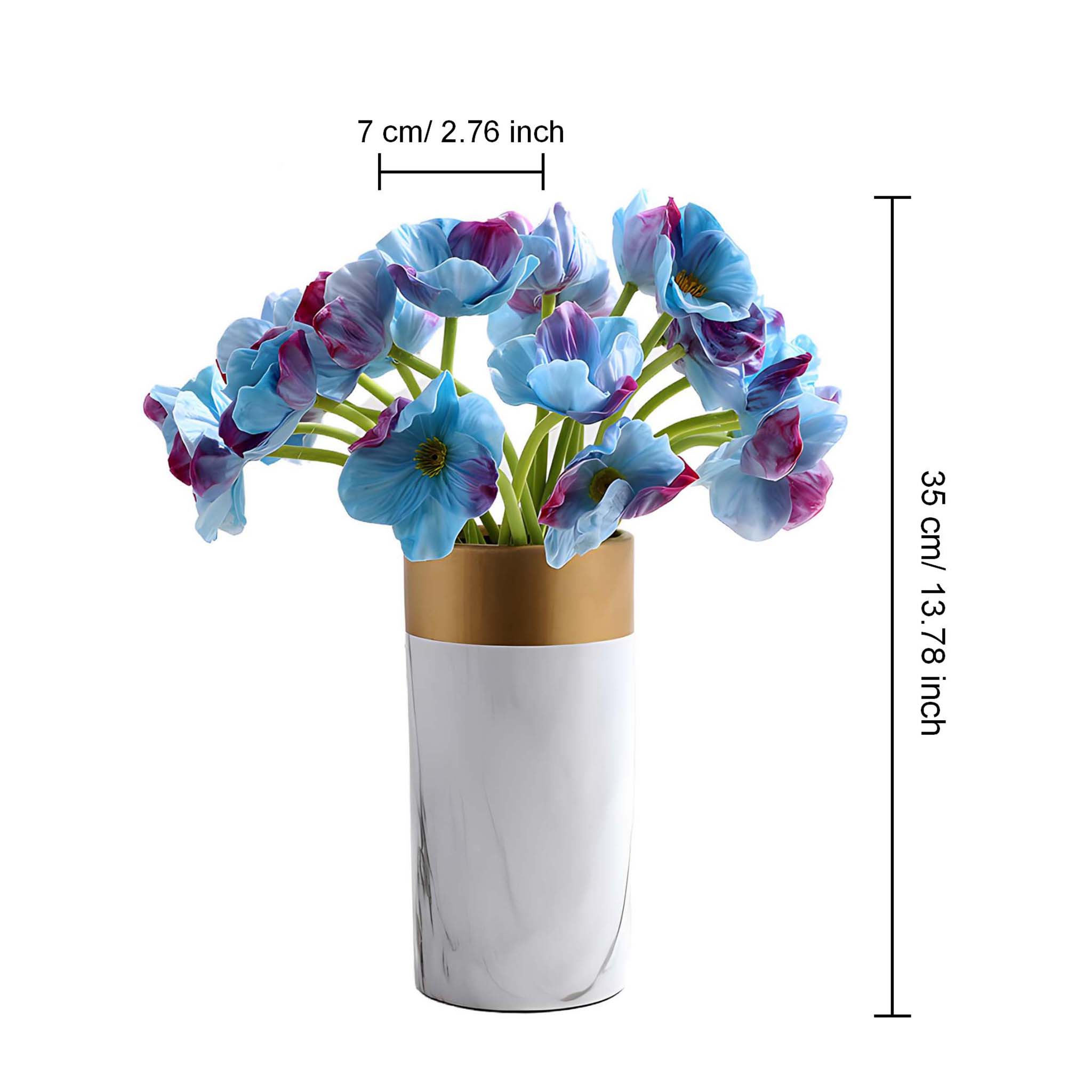 Blue Purple Fake Poppy Wedding Flowers