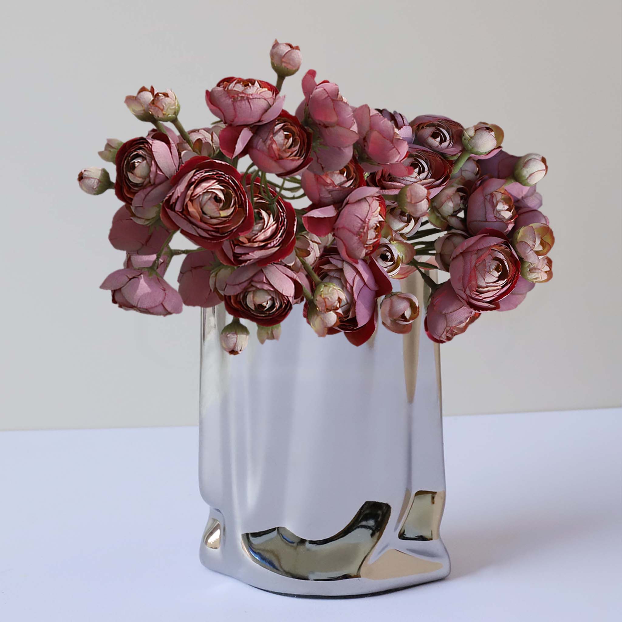 Small Peony Silk Ranunculus Flower Bundle