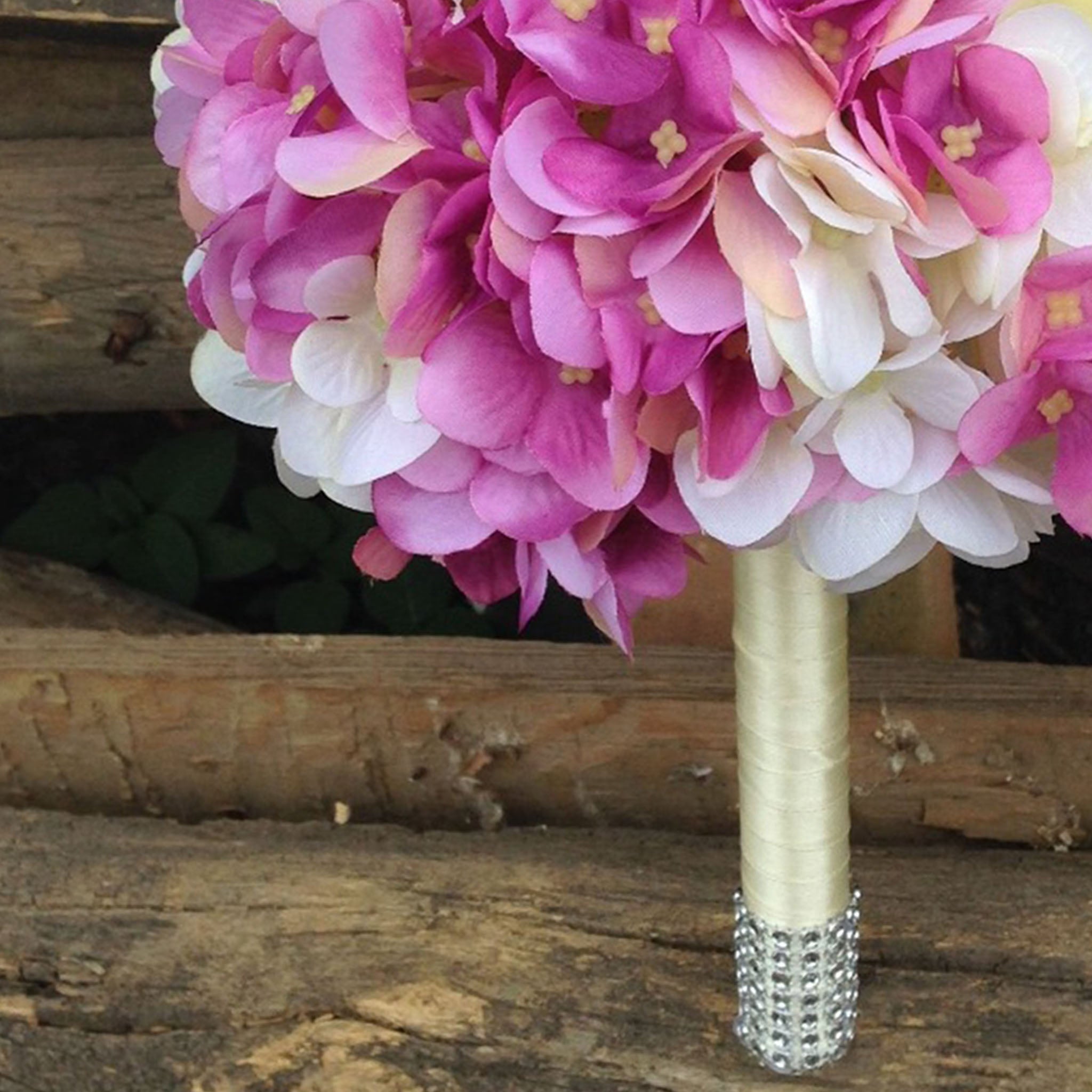 Purple and White Hydrangea Bouquet Wedding Floral Arrangement