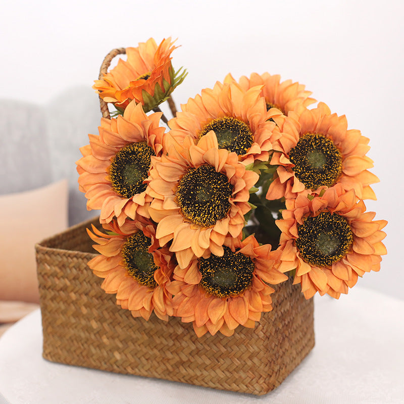 Artificial Sunflowers Burnt Orange Sunflowers 10pcs