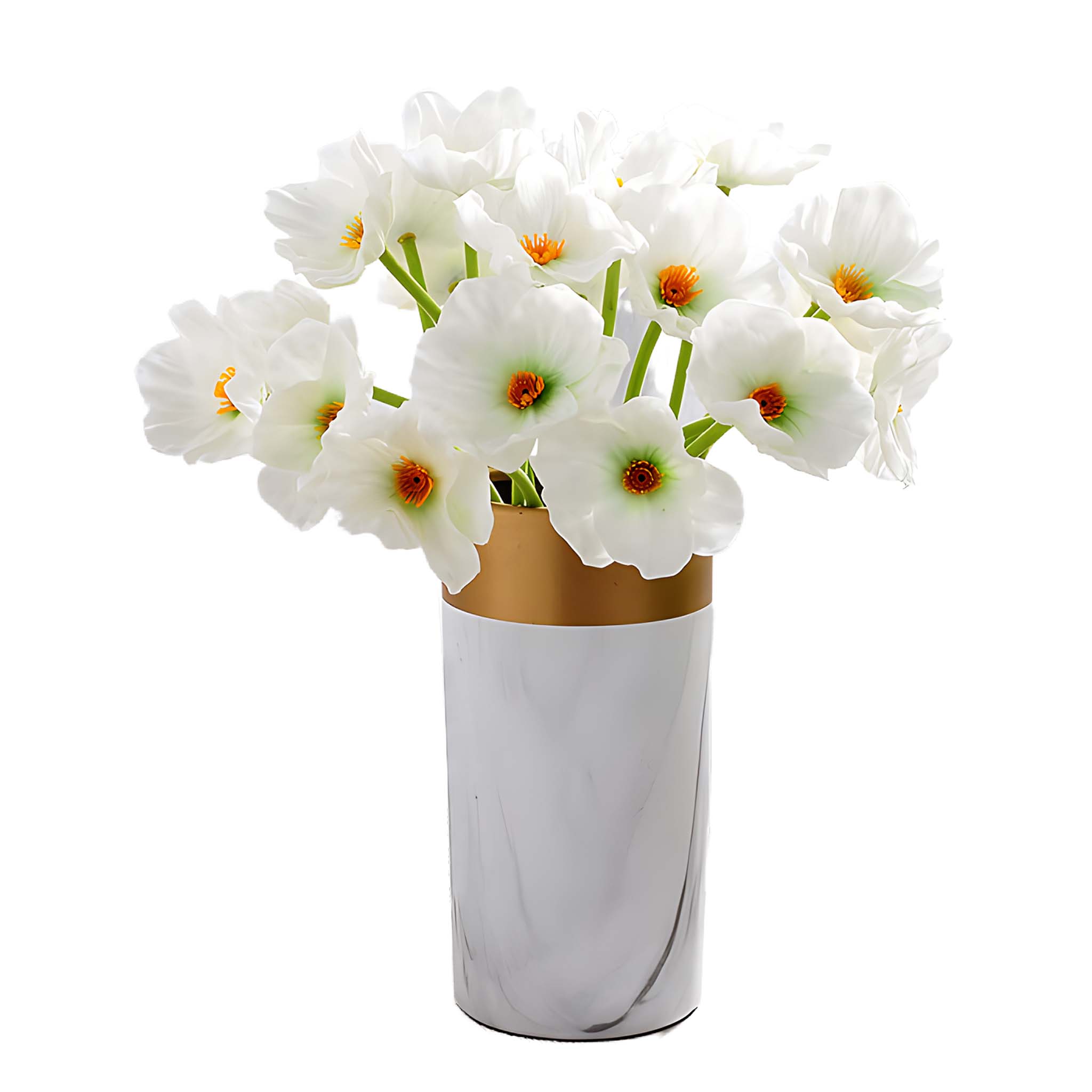 Real Touch Flowers PU Poppy Anemones 10 Blooms