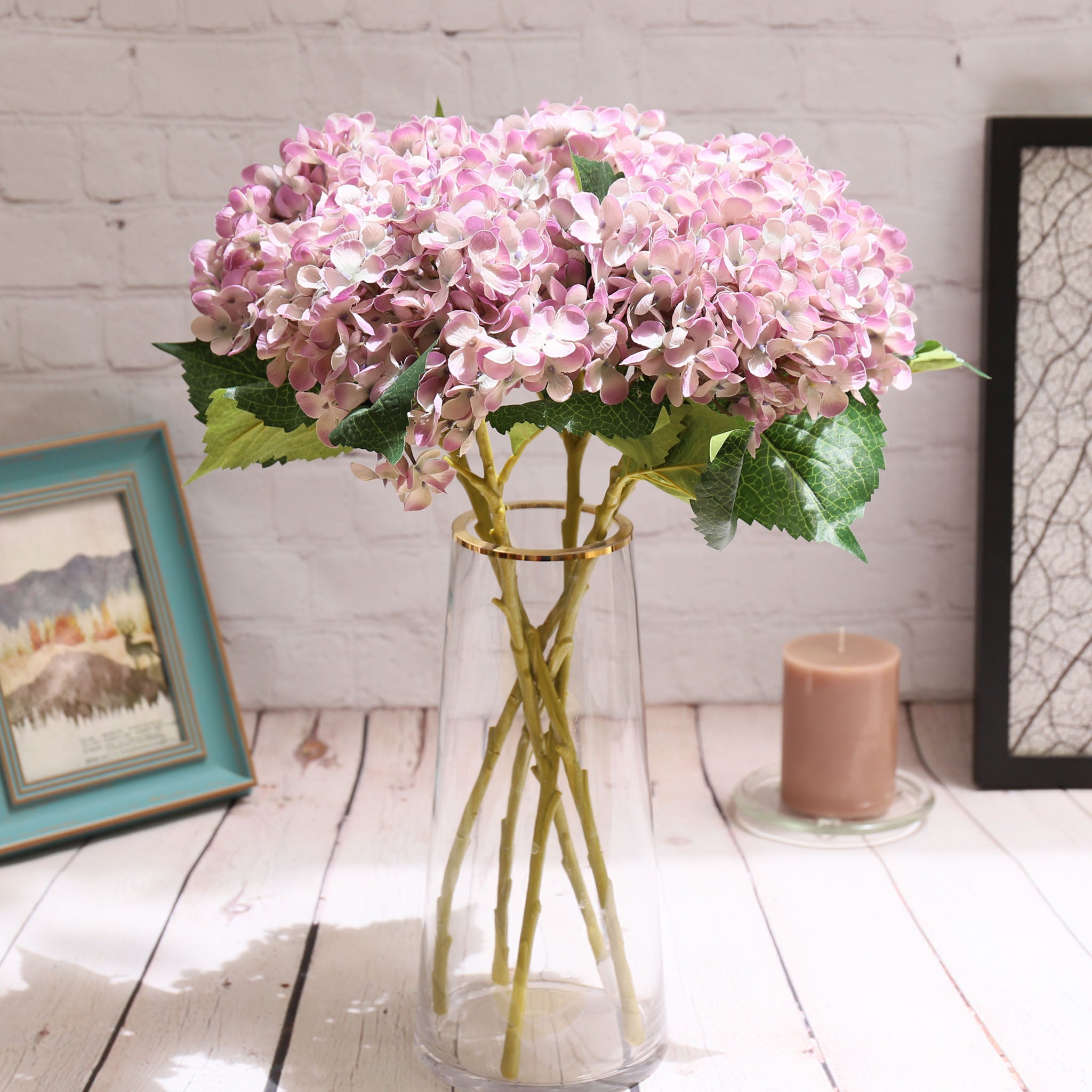 Artificial Hydrangea Silk Flowers for Wedding Arrangement