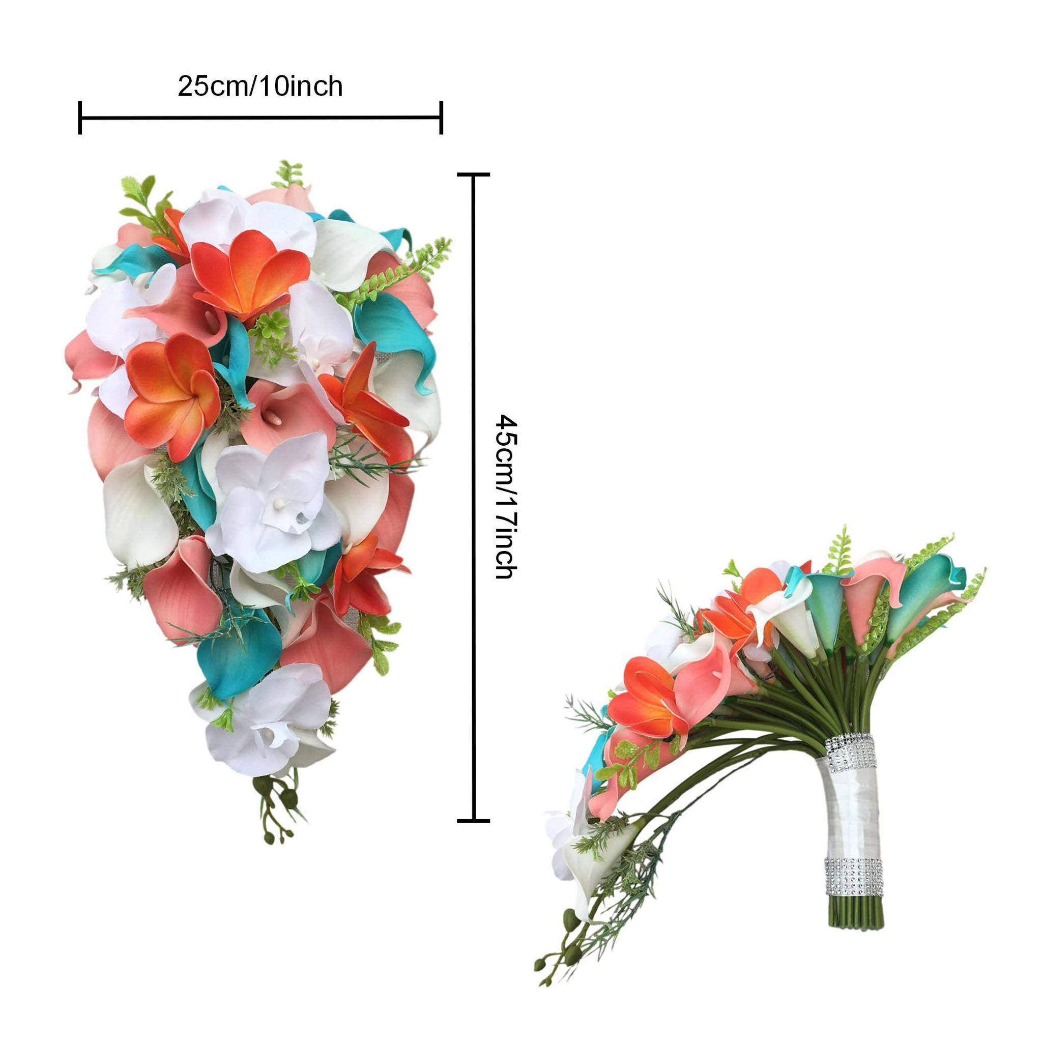 Bridal Cascading Bouquet Beach Wedding Flowers
