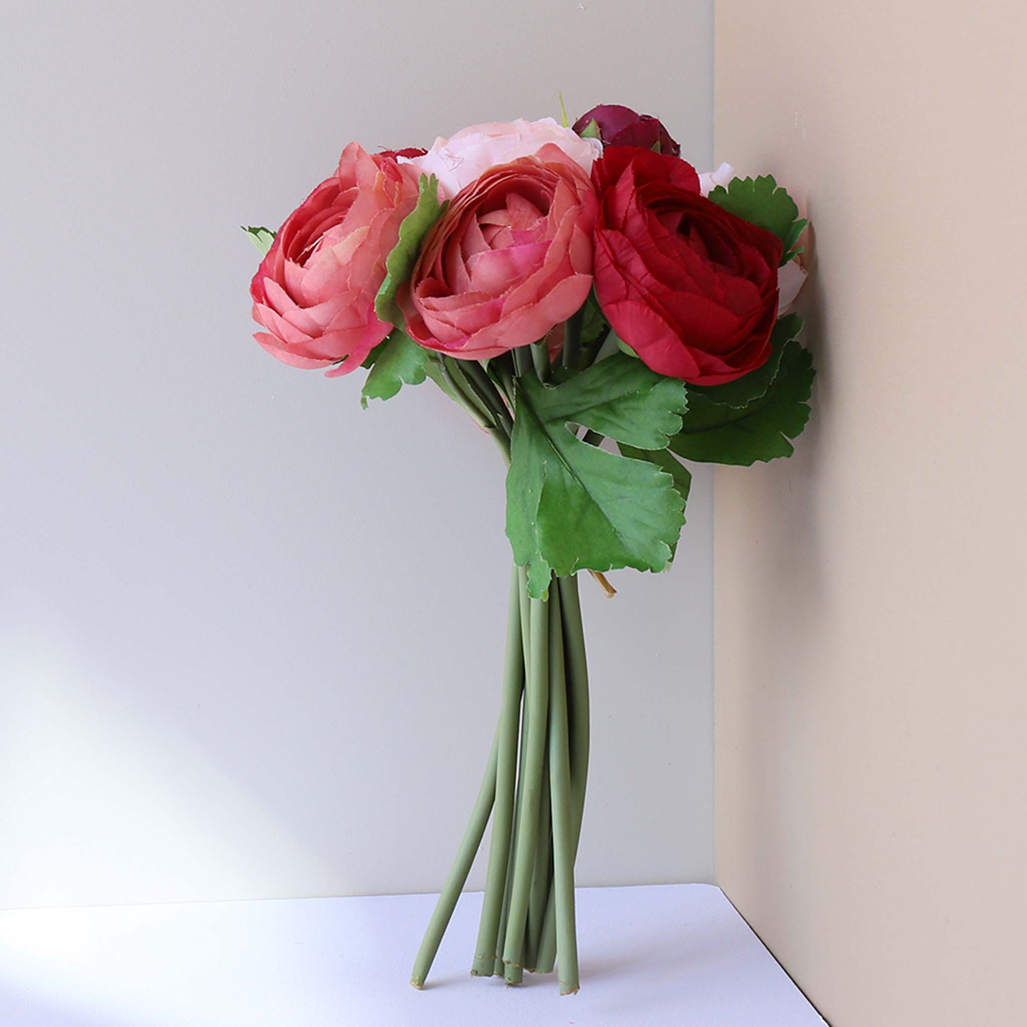 Silk Ranunculus Bouquet Artificial Camellia Flowers Arrangement