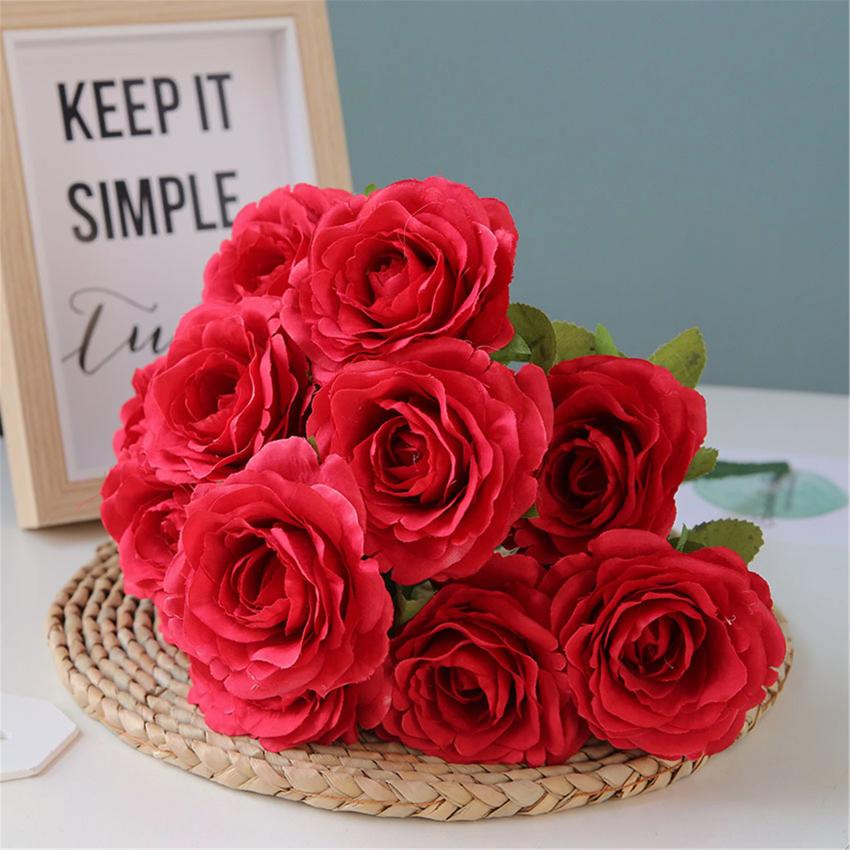 Silk Wedding Flowers Dusty Pink Cream Rose Bunches