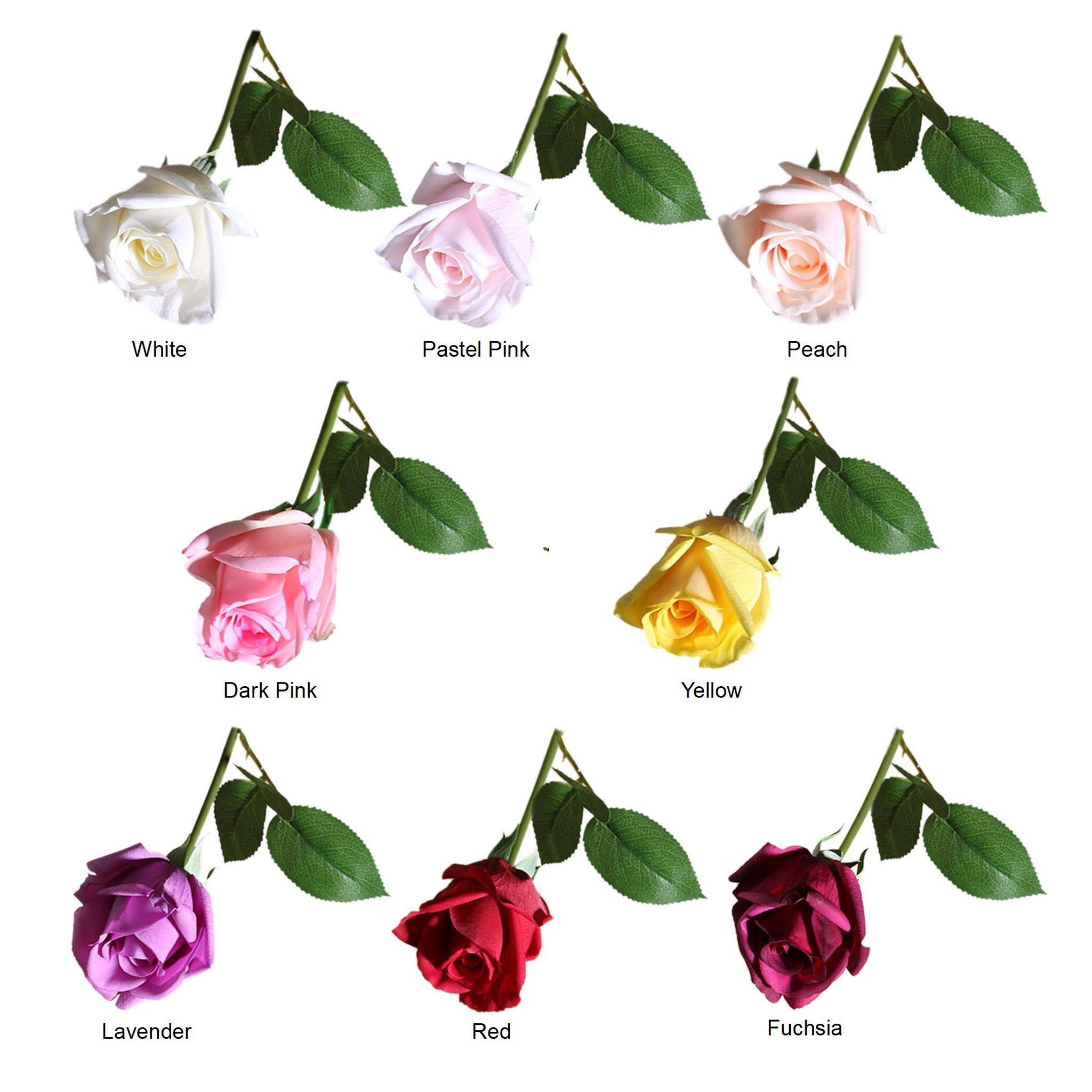 Realistic Flowers Real Touch Half Open Roses 22"