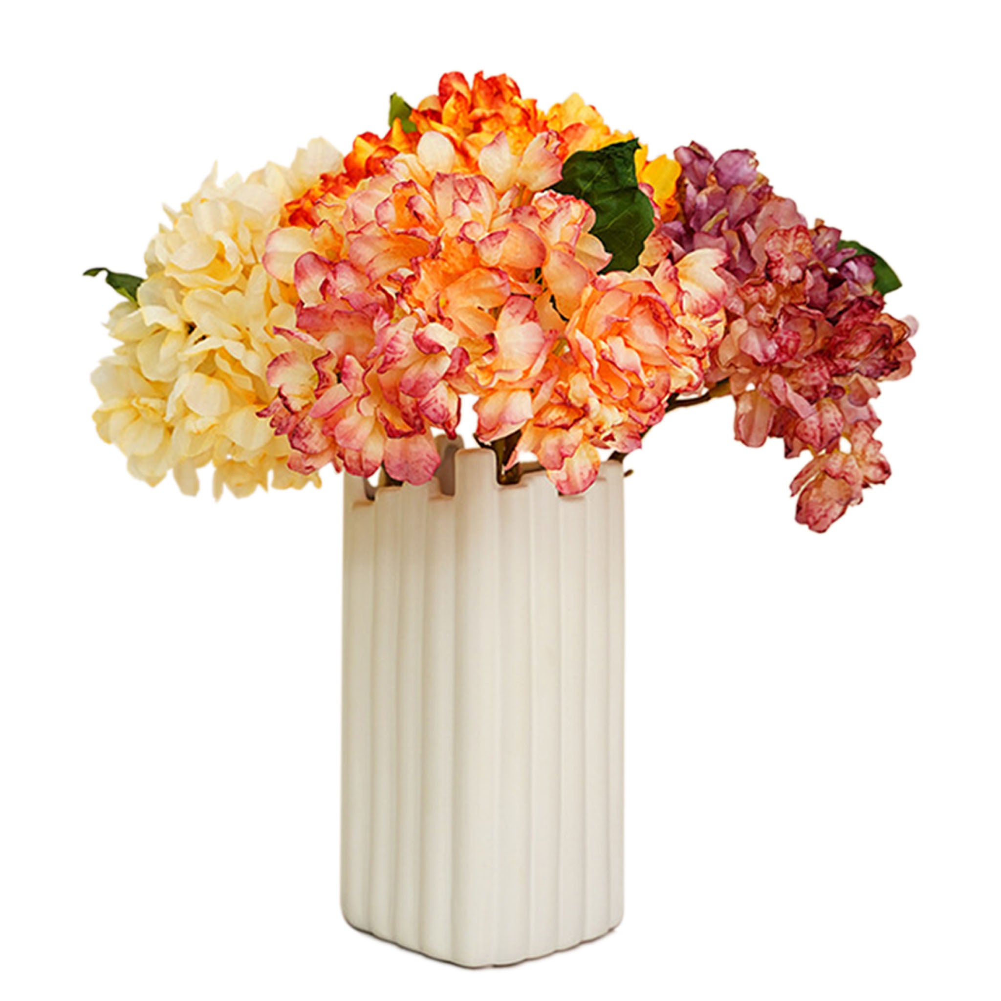Large Hydrangea Bush Faux Flowers Short Stem