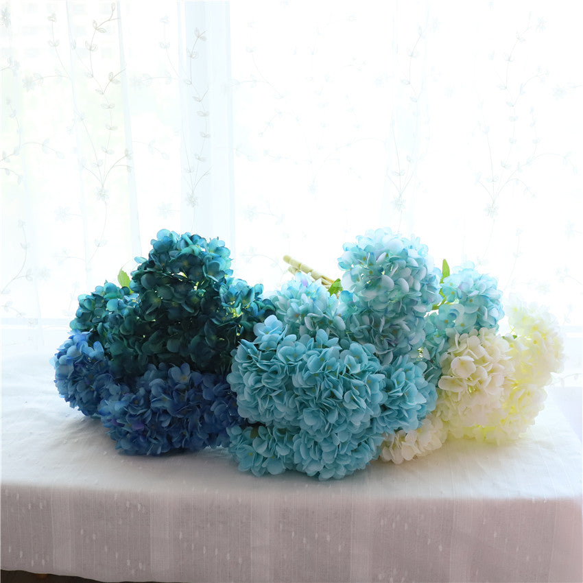 Fake Hydrangea Bush White Blue Teal Spa