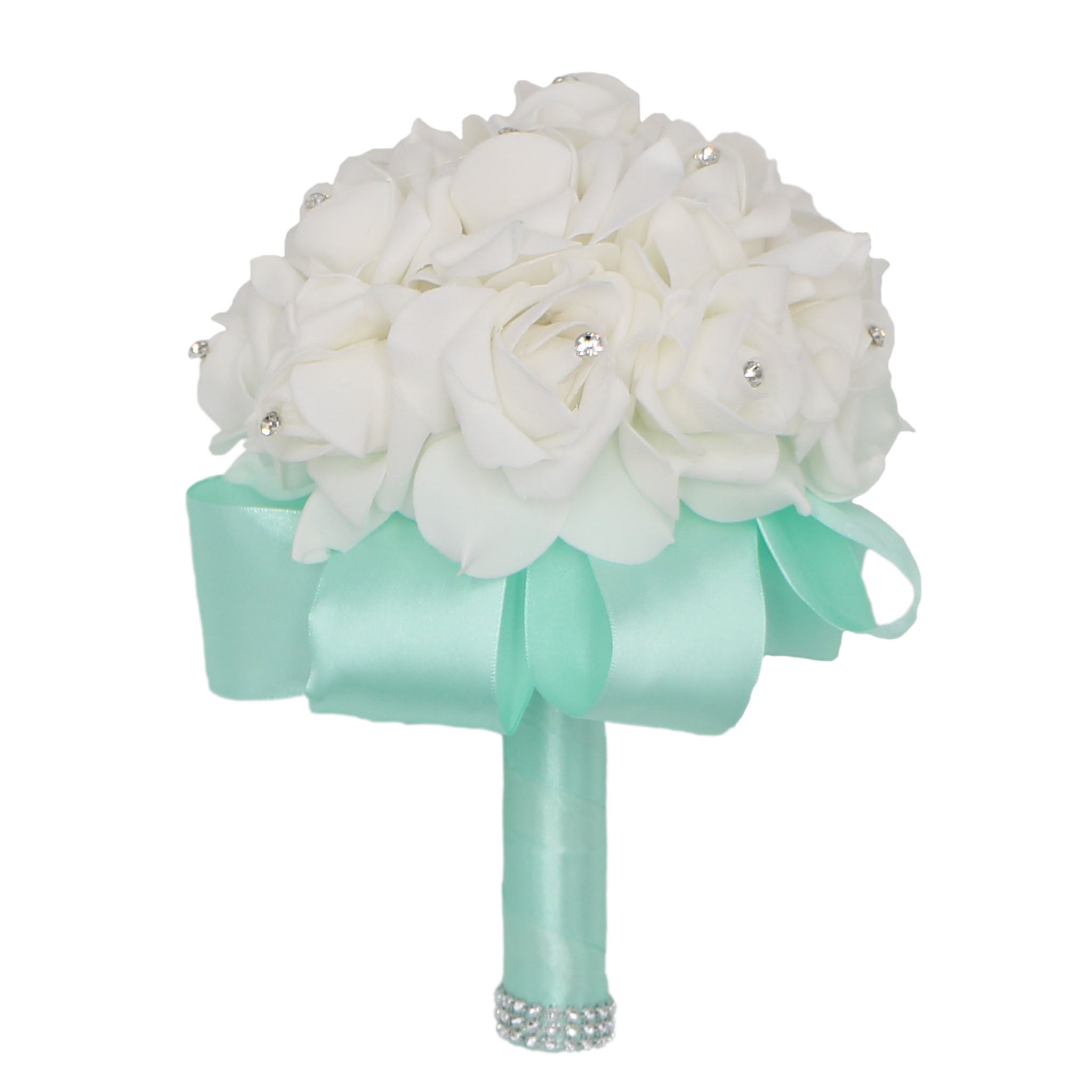 Small Bouquet for Bridesmaids Flower Girl Artificial White Flower Bouquet