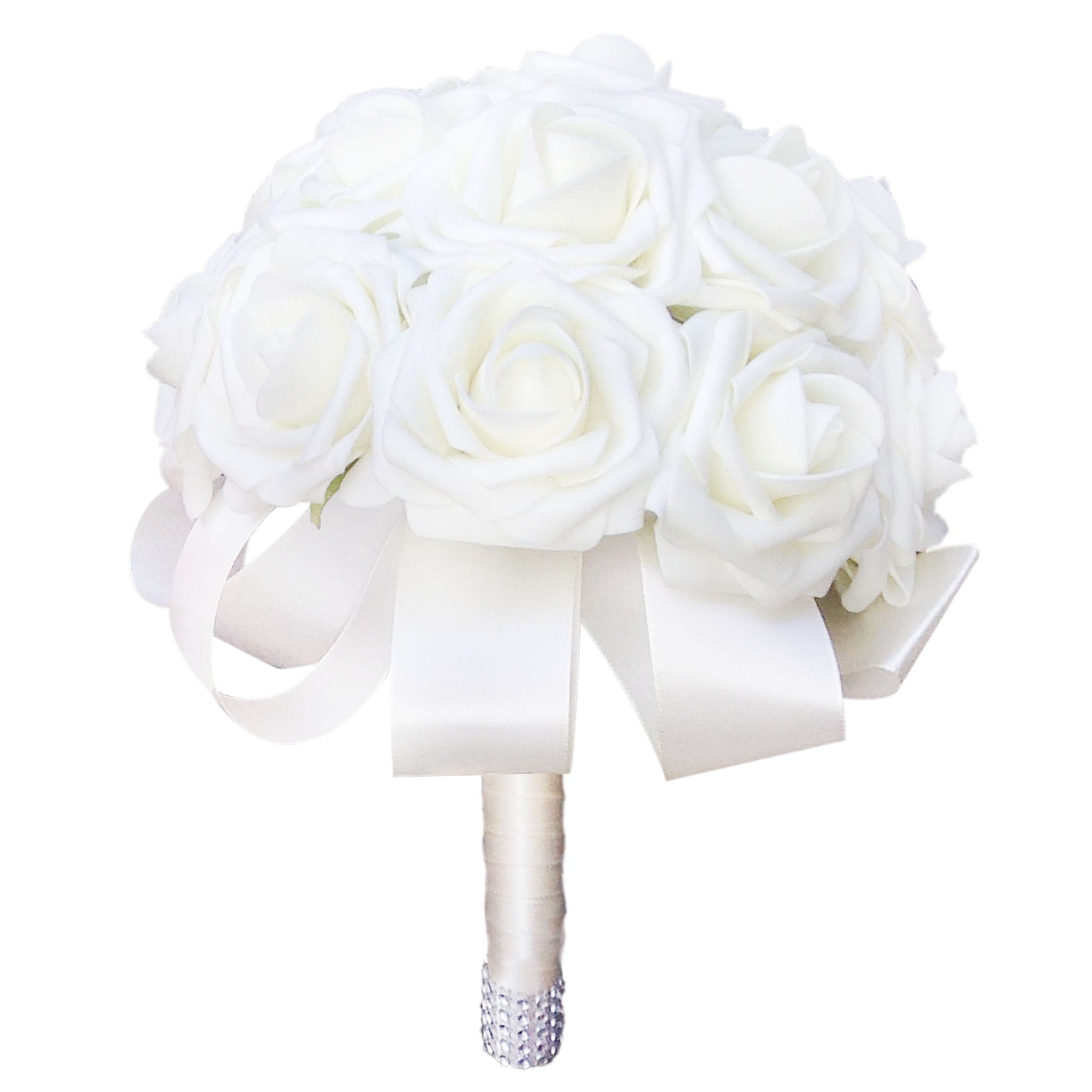 Bridal Wedding Bouquet Bridesmaid Artificial Flowers Orange Ivory