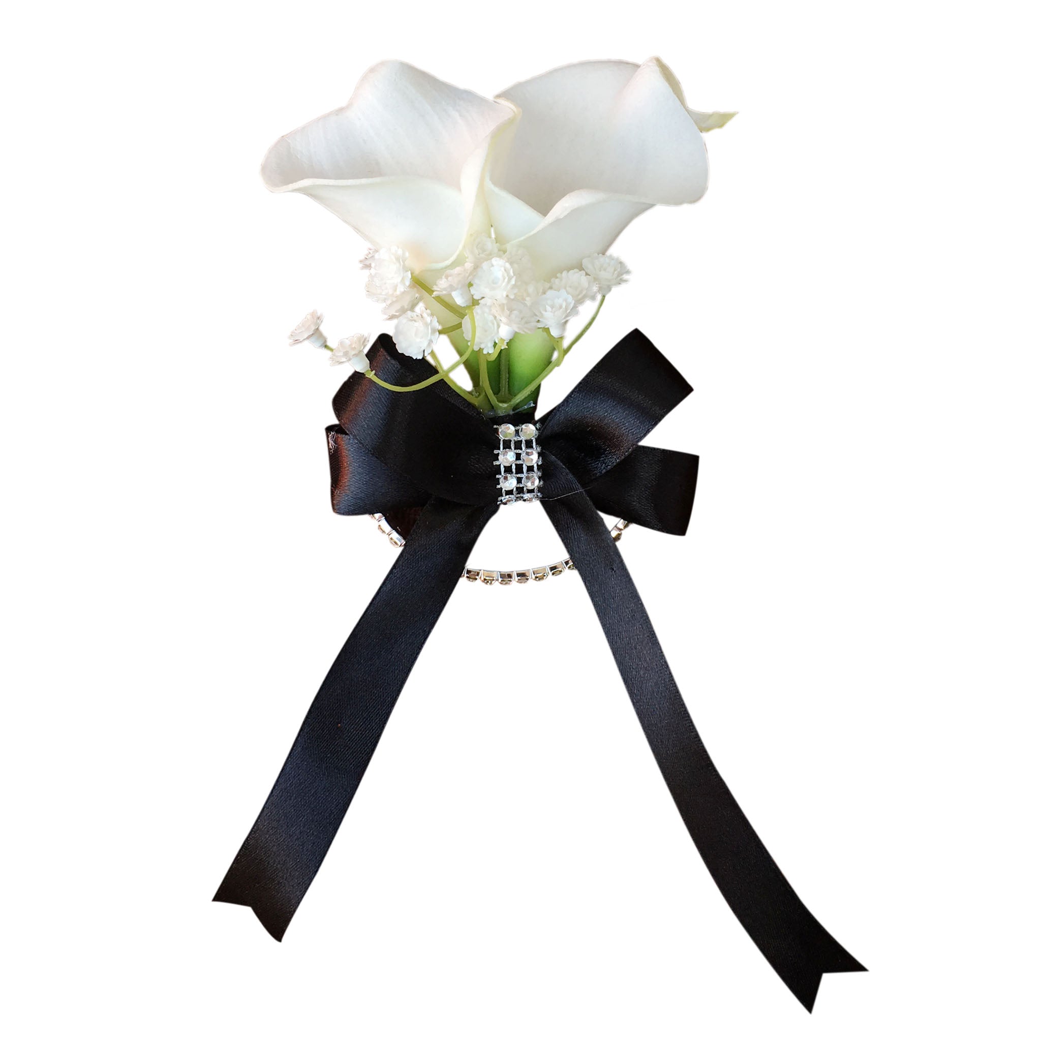 White Calla Lily Wrist Corsage for Wedding
