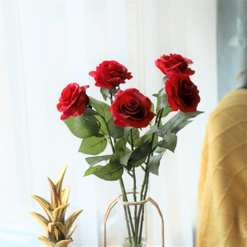 Realistic Fake Flowers Silk Latex Real Touch Roses