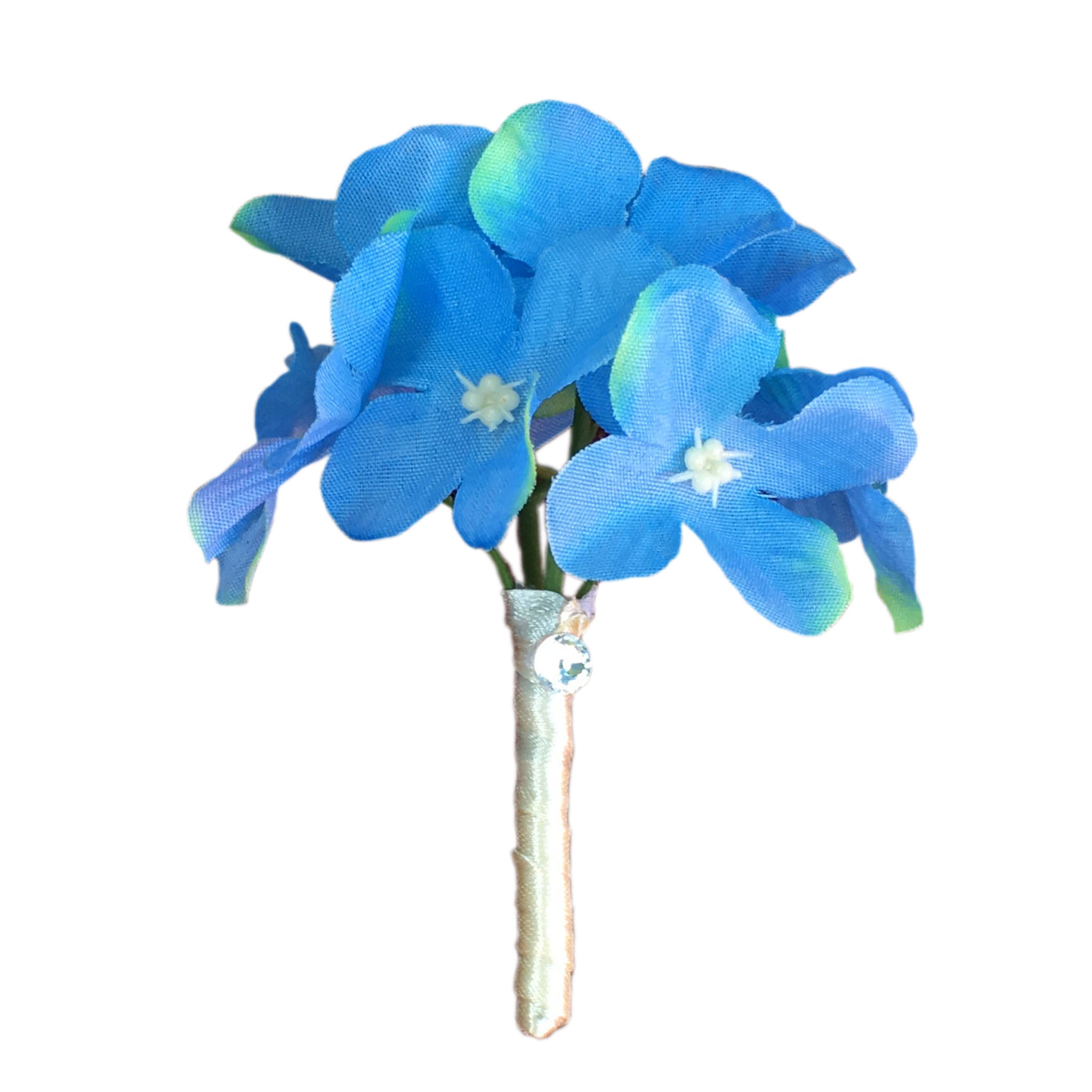 Wedding Bouquet Blue Hydrangea Fake Flower Bouquet Boutineer