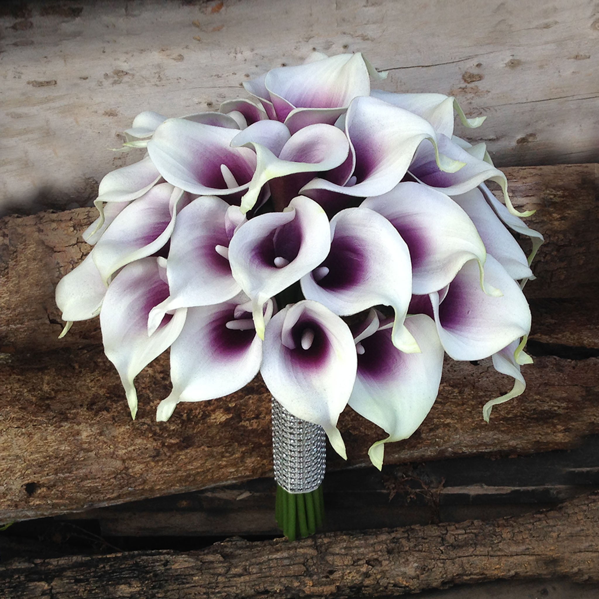 Picasso Purple Calla Lily Bouquet Plum Wedding Flowers