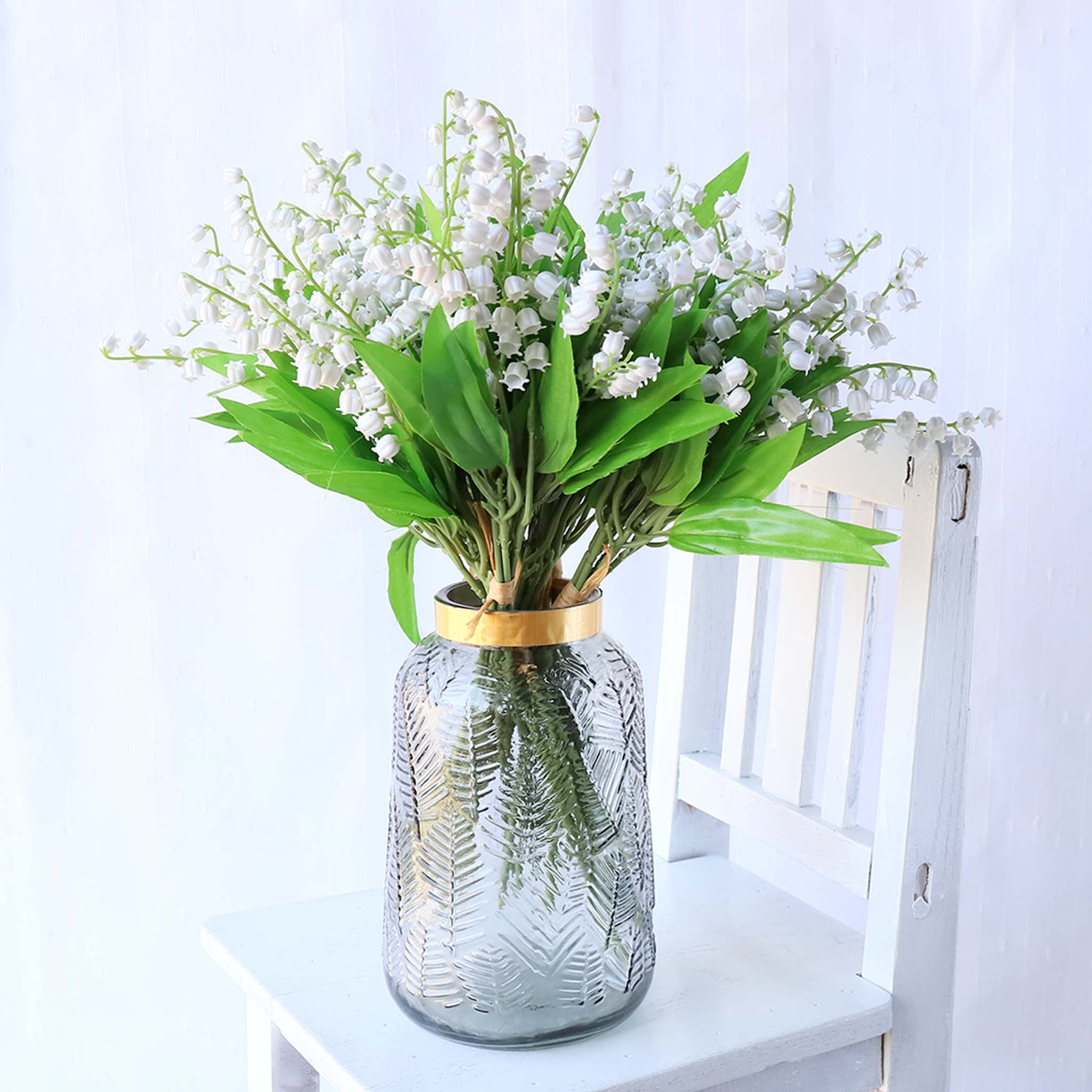 Fake Flowers Realistic White Lily of the valley