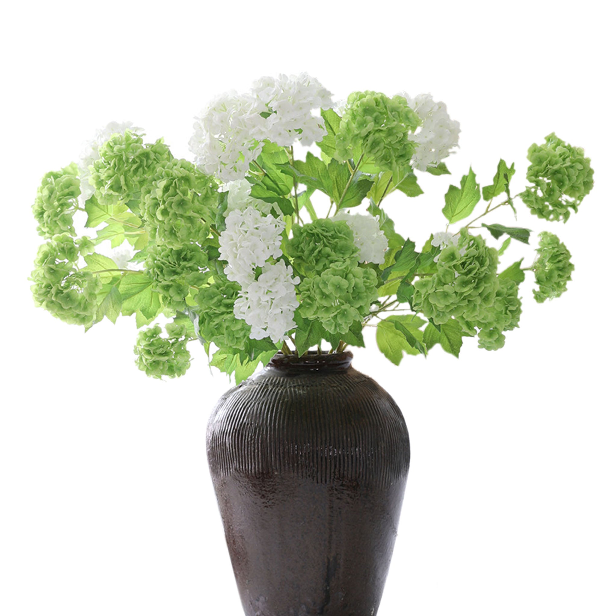Artificial Snowball Hydrangea Branch 26"