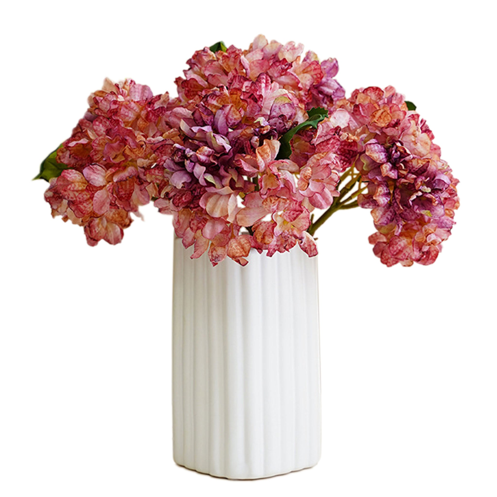 Large Hydrangea Bush Faux Flowers Short Stem