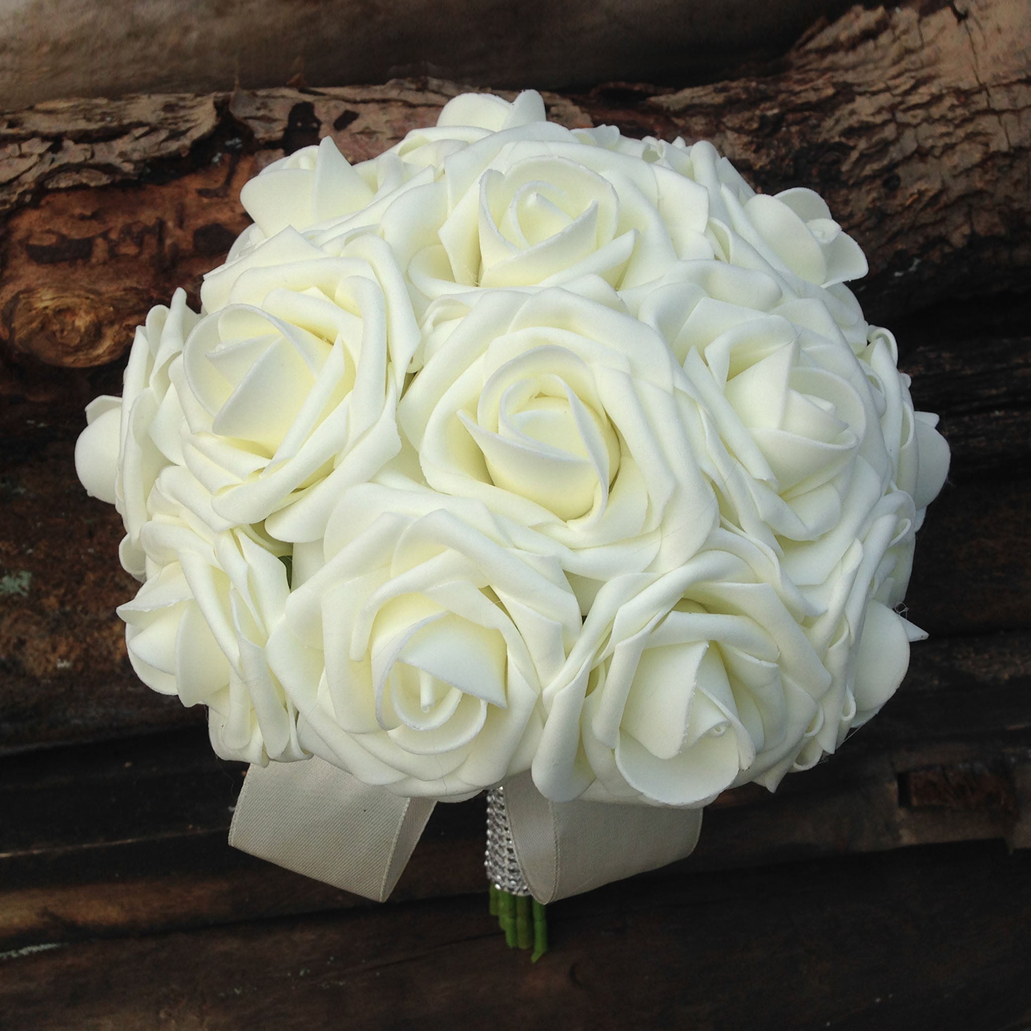 Royal Blue Ivory Roses Wedding Bouquets for Bridal Bridesmaids Boutonnieres