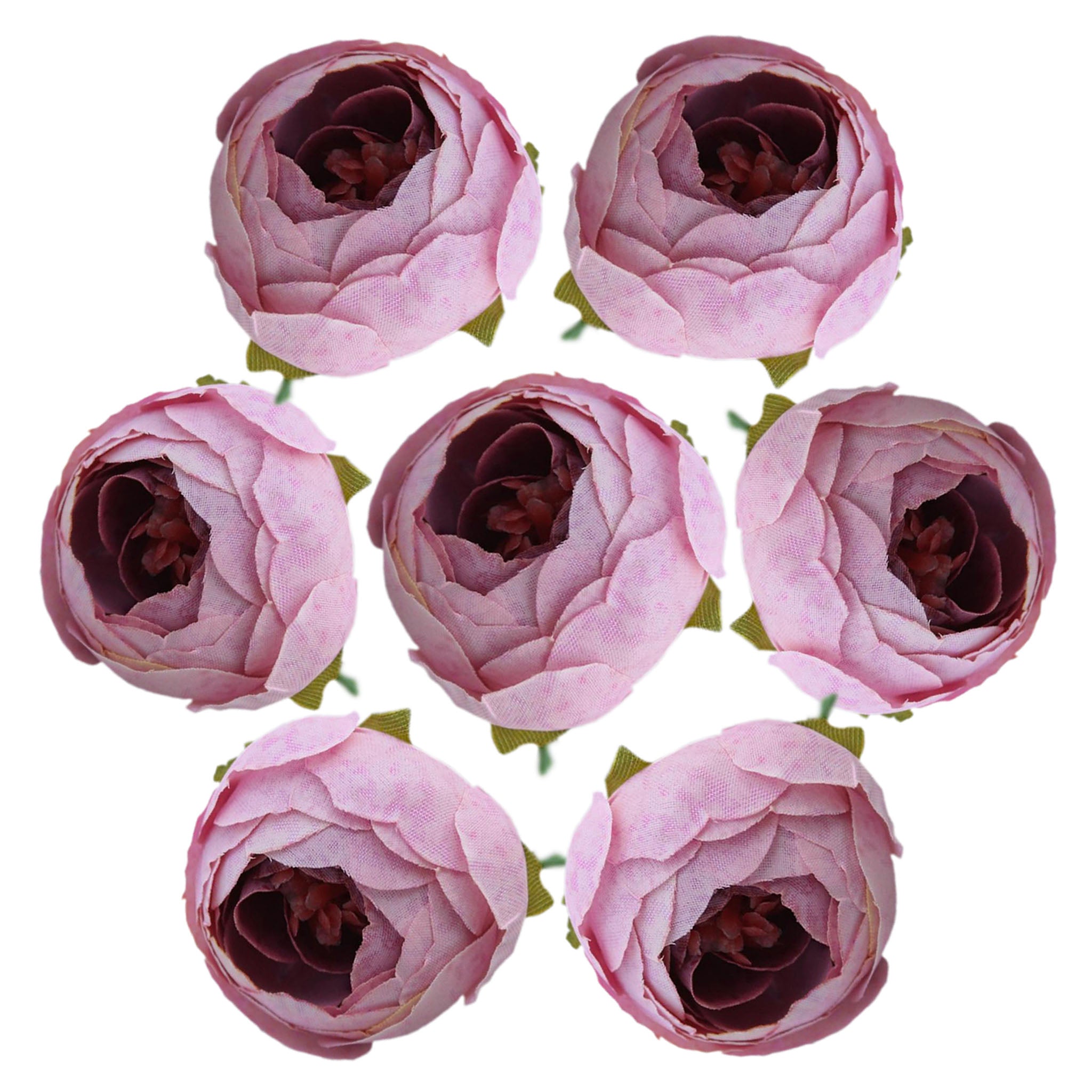 Small Peony Flower Heads Artificial Silk Roses 100 pcs for Wedding Decor Favors