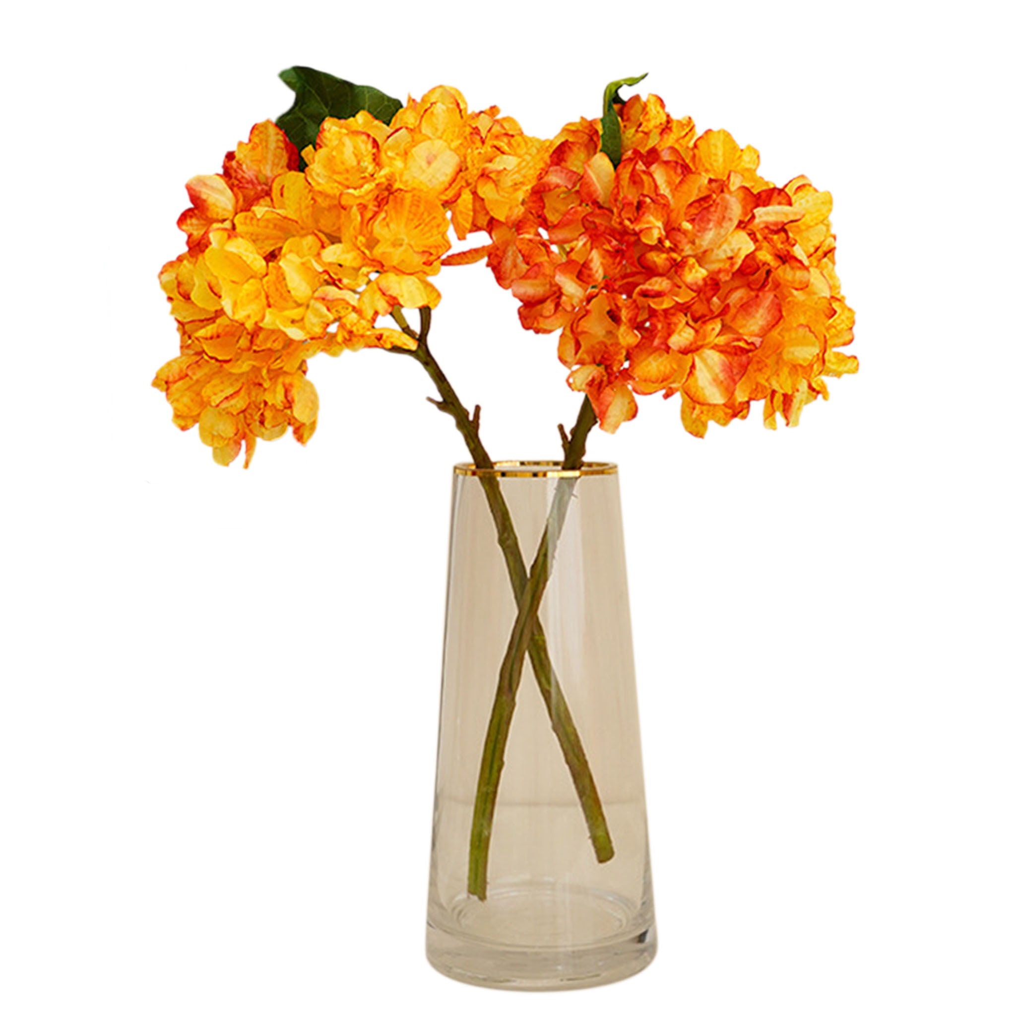 Large Hydrangea Bush Faux Flowers Short Stem