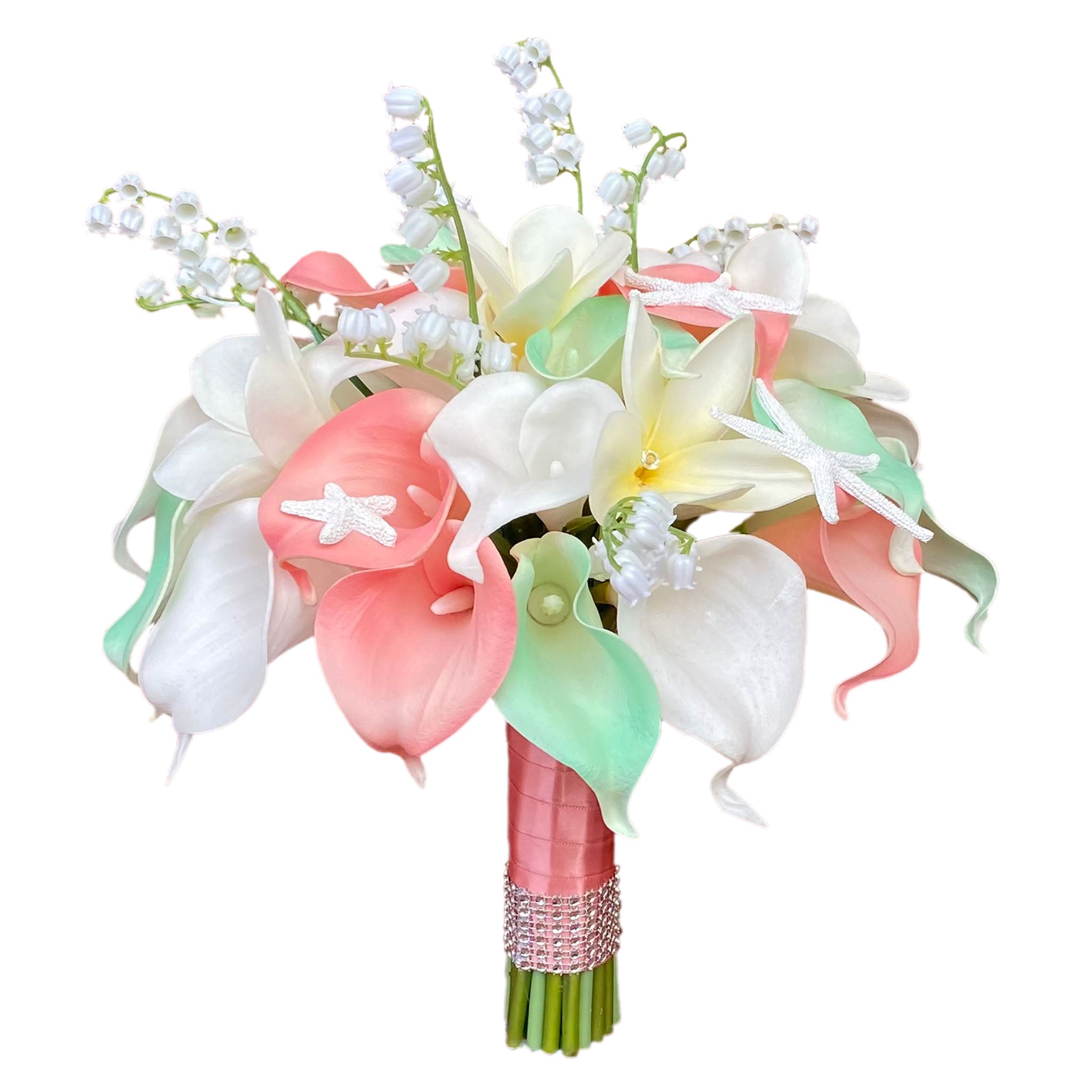 Bridal Beach Wedding Bouquet Fake Calla Lilies Starfish