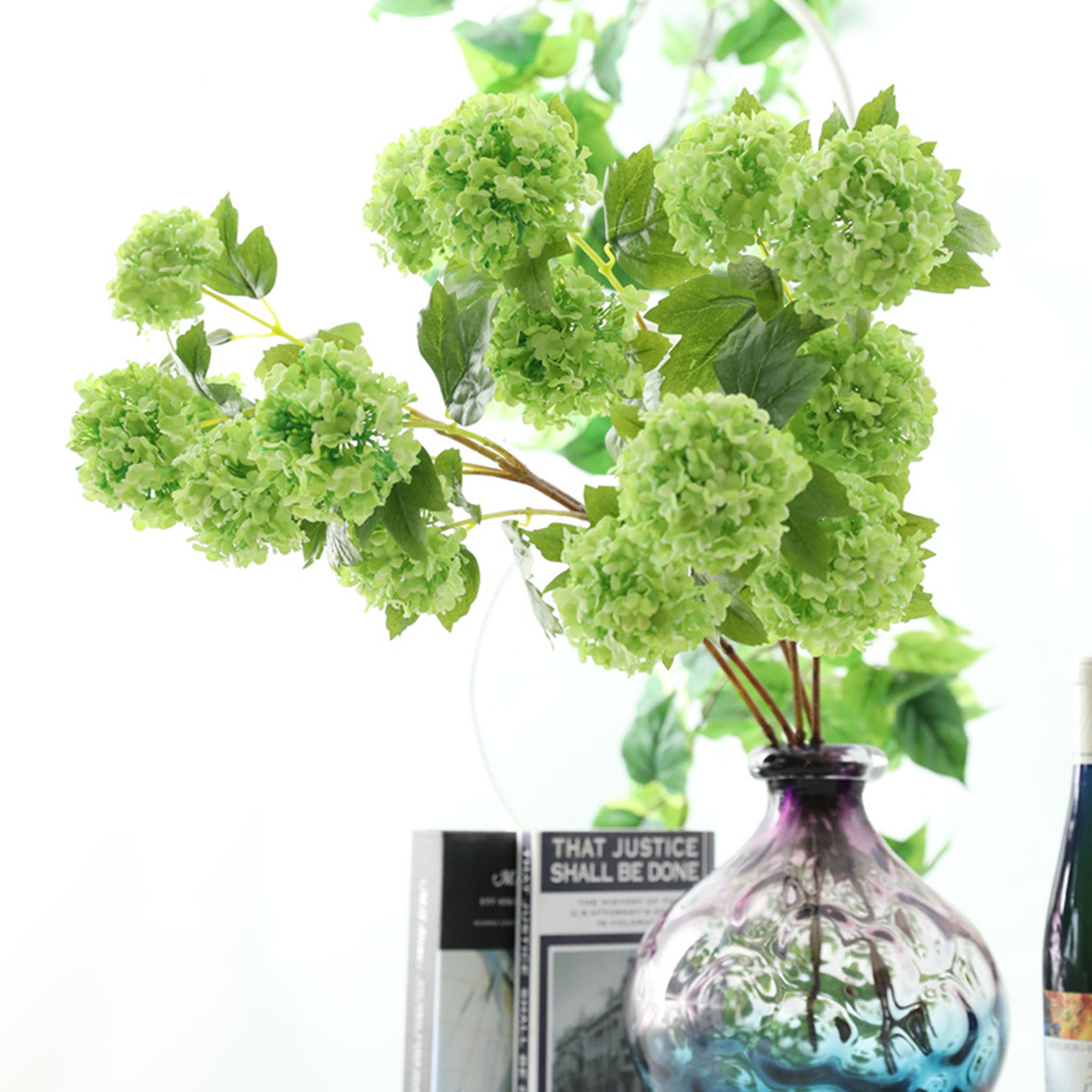 Fake Hydreangea Snowball Flower Spray 32"