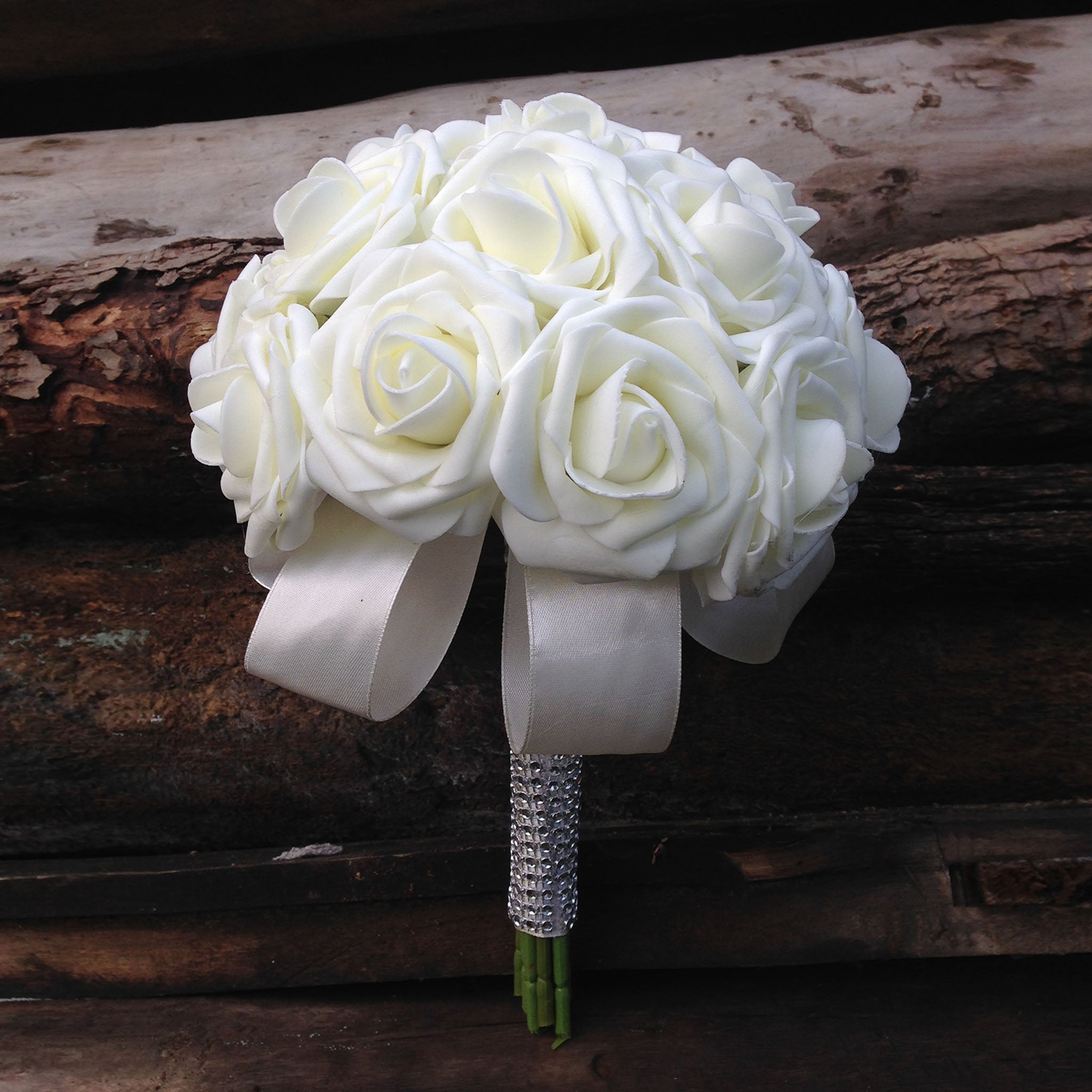 Royal Blue Ivory Roses Wedding Bouquets for Bridal Bridesmaids Boutonnieres