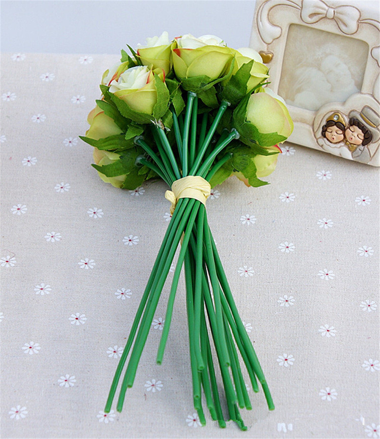 Rose Buds Bouquet Artificial Flowers For Bridal Bridesmaids Bouquet diy