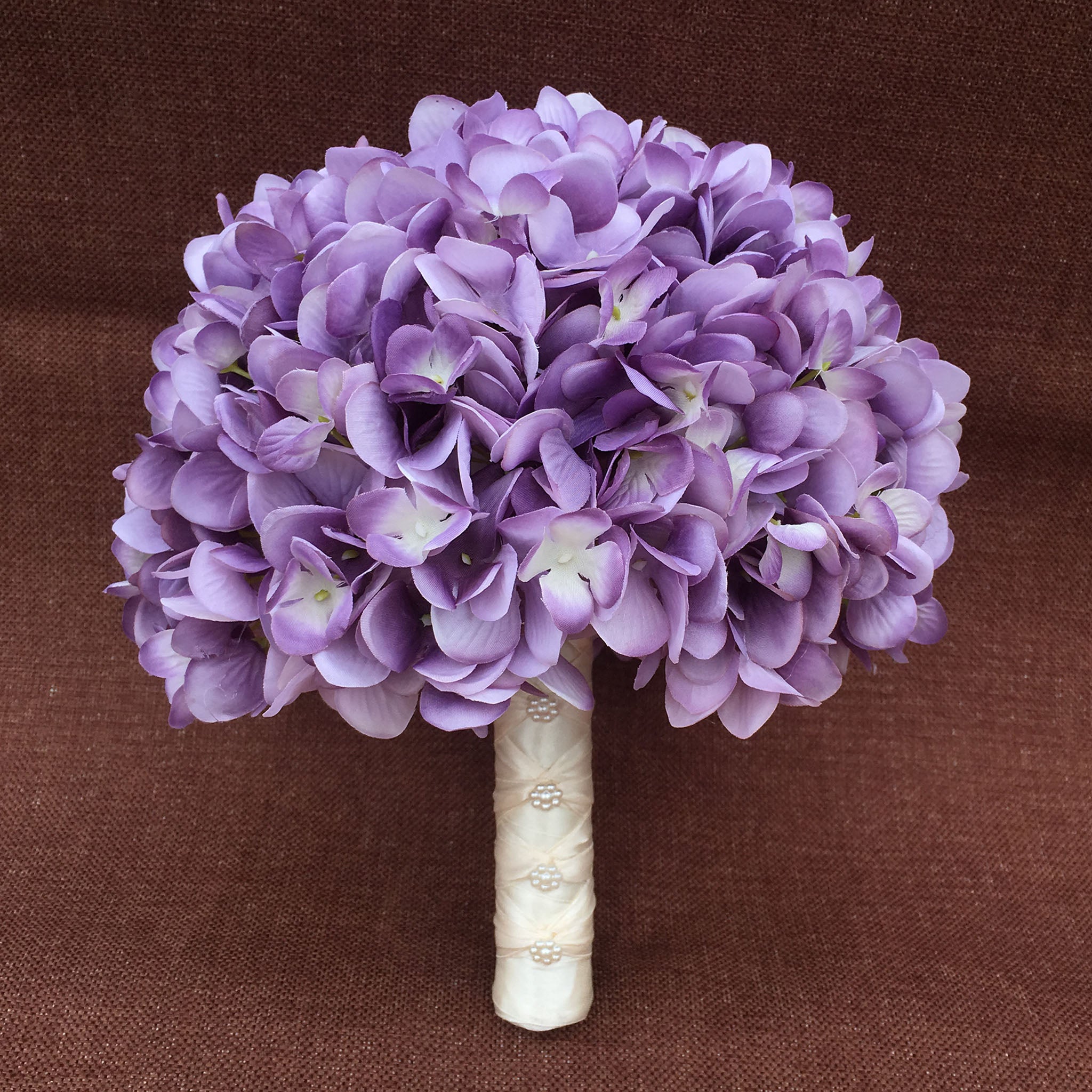 Laveder Hydrangea Bouquet Silk Flowers for Bridal Bouquet Boutonniere