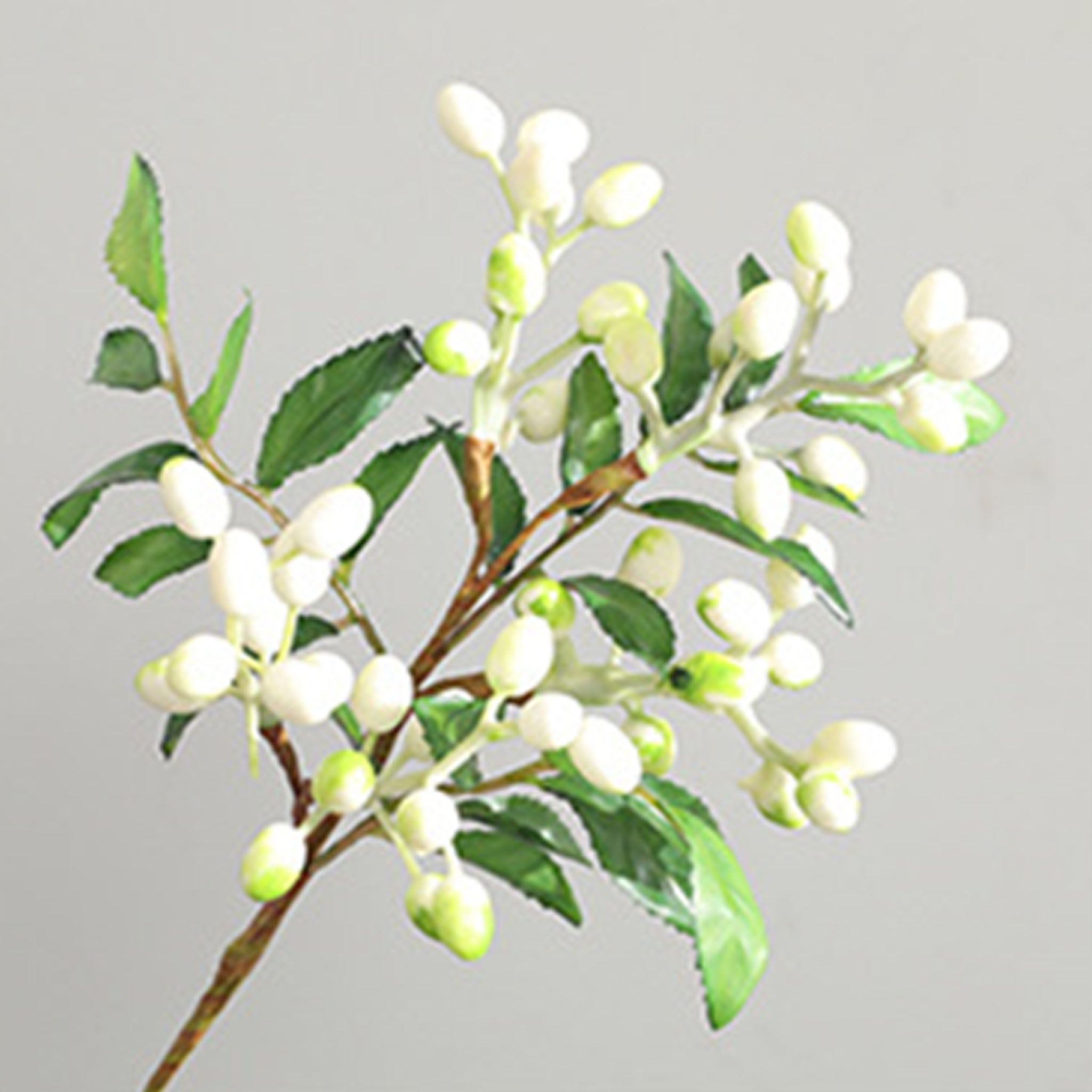 Faux Olive Berry Branch Blueberries with Leaves