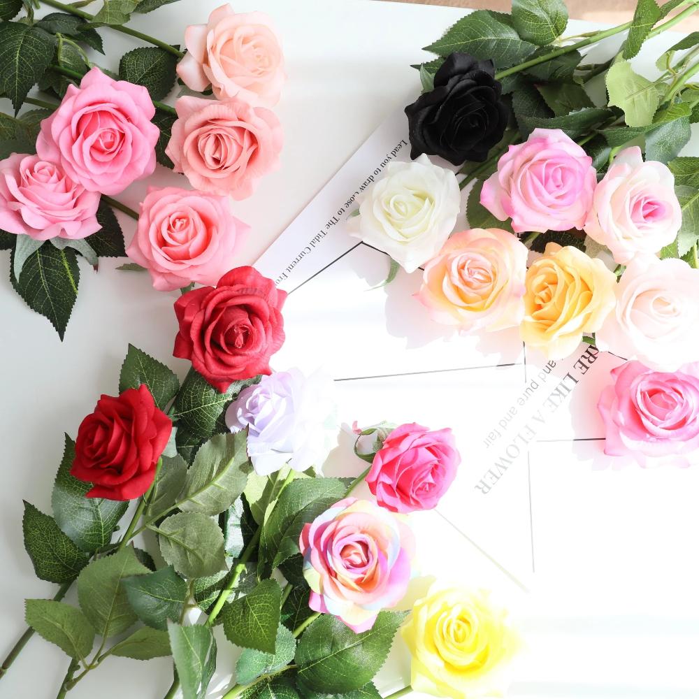 Realistic Fake Flowers Silk Latex Real Touch Roses