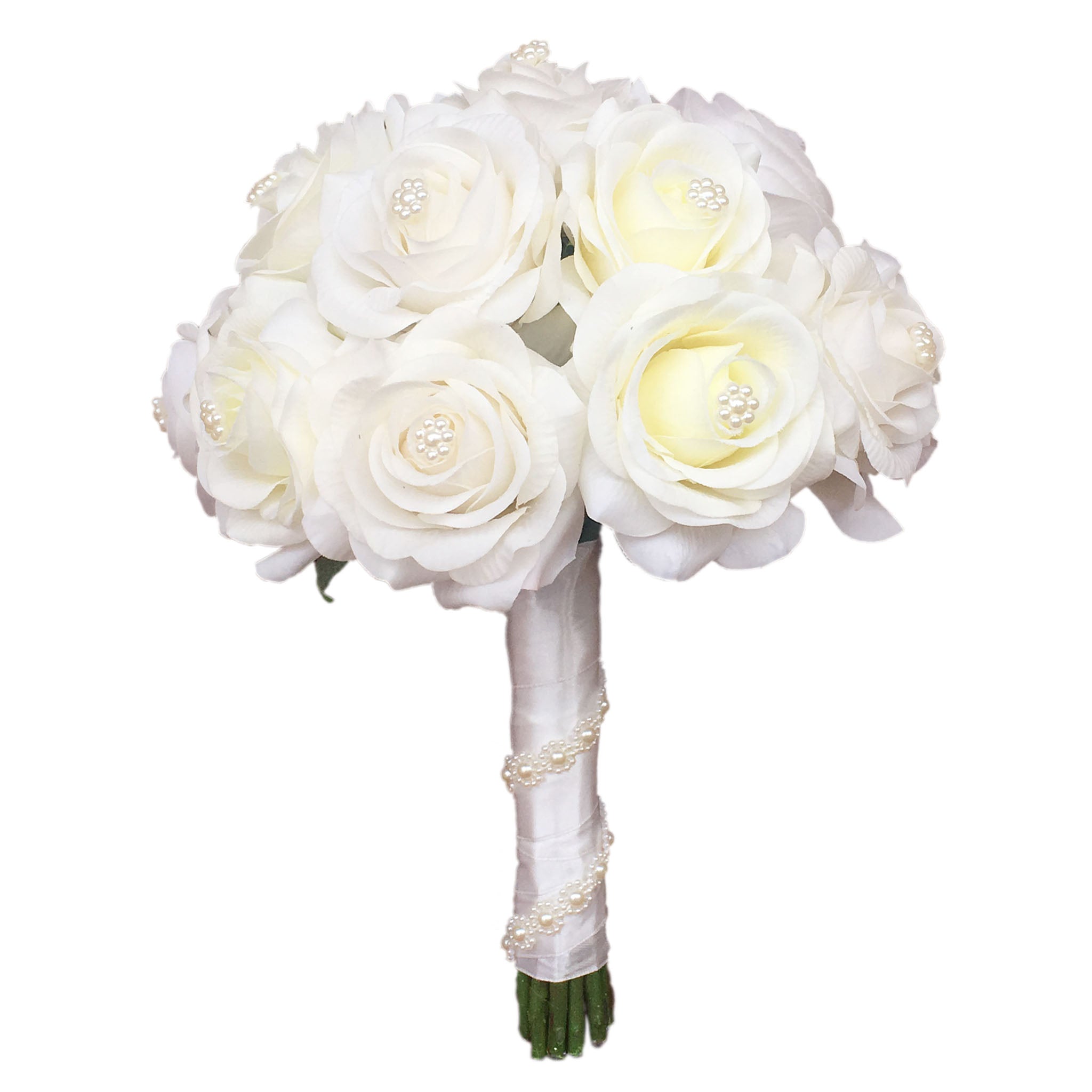 Groom Boutonniere Cream White Roses Flower Wedding Bouquet Bridal
